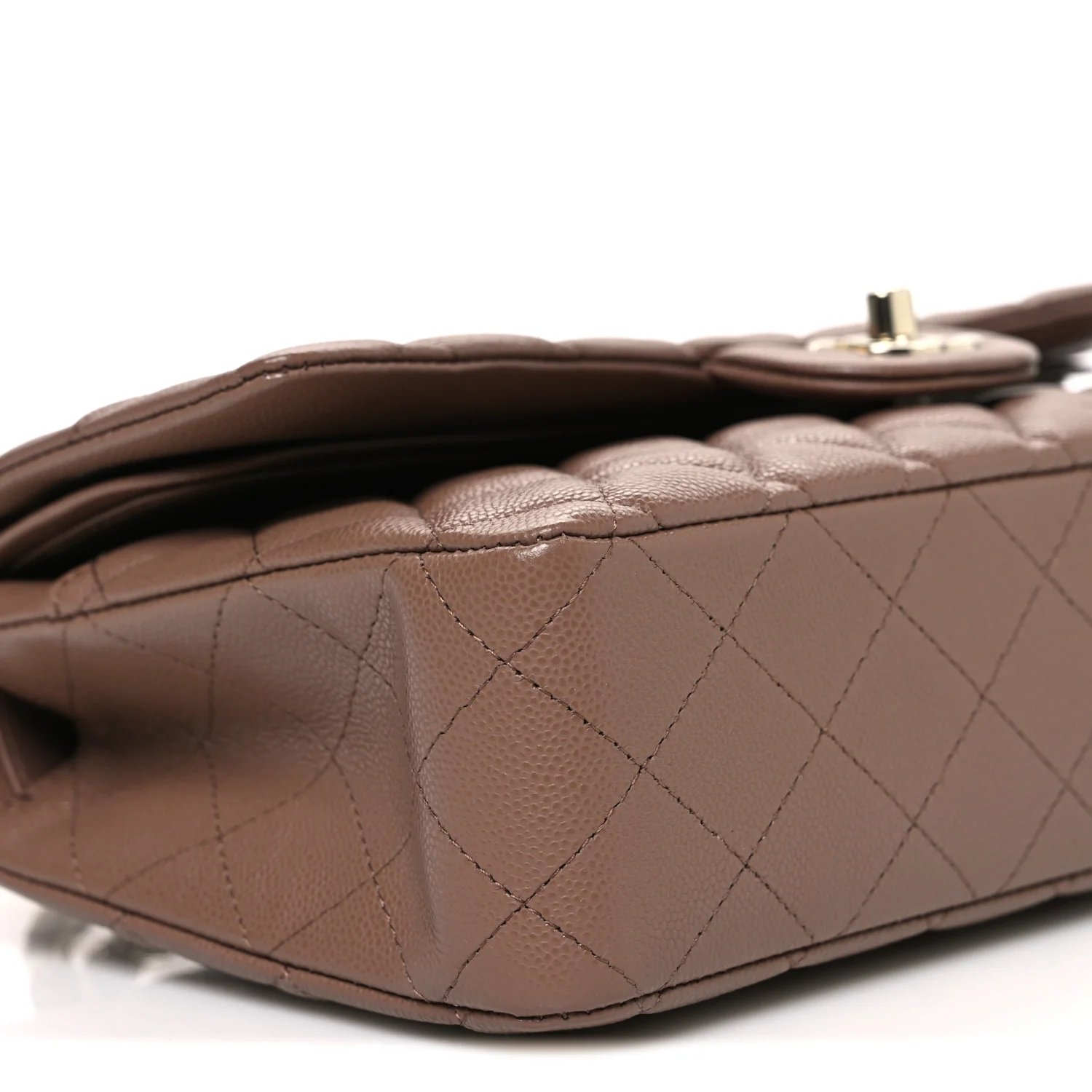 Caviar Quilted Medium Double Flap Brown - Image 9