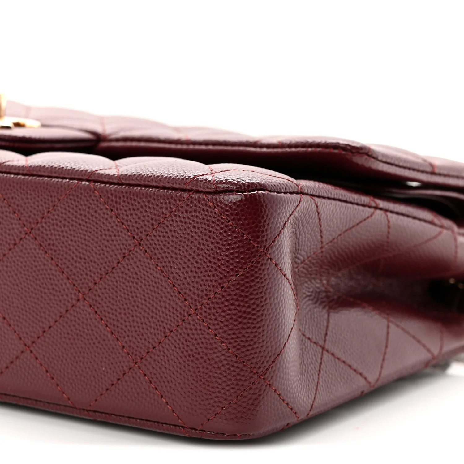 Caviar Quilted Medium Double Flap Burgundy - Image 10