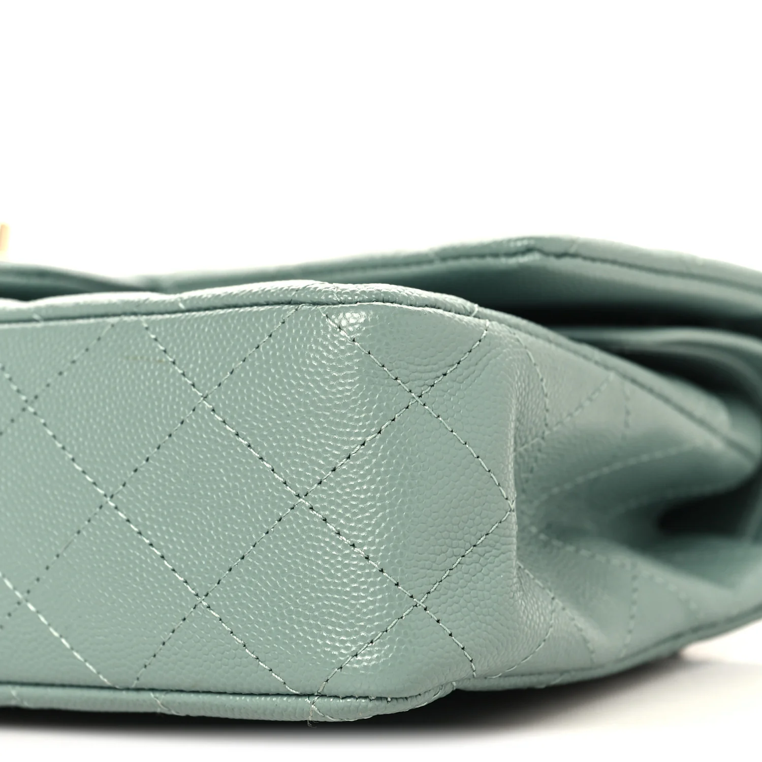 Caviar Quilted Medium Double Flap Dark Green - Image 10