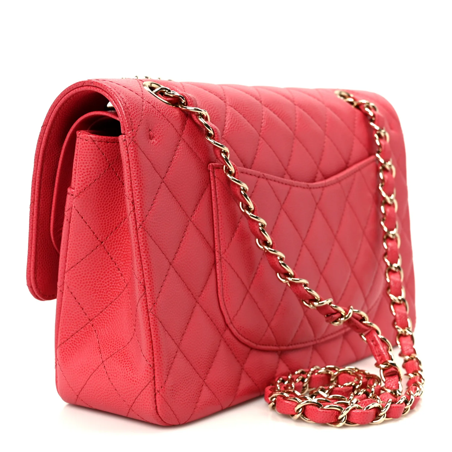 Caviar Quilted Medium Double Flap Dark Pink - Image 2