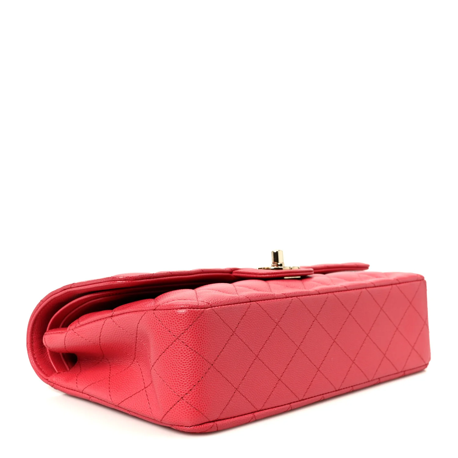 Caviar Quilted Medium Double Flap Dark Pink - Image 3