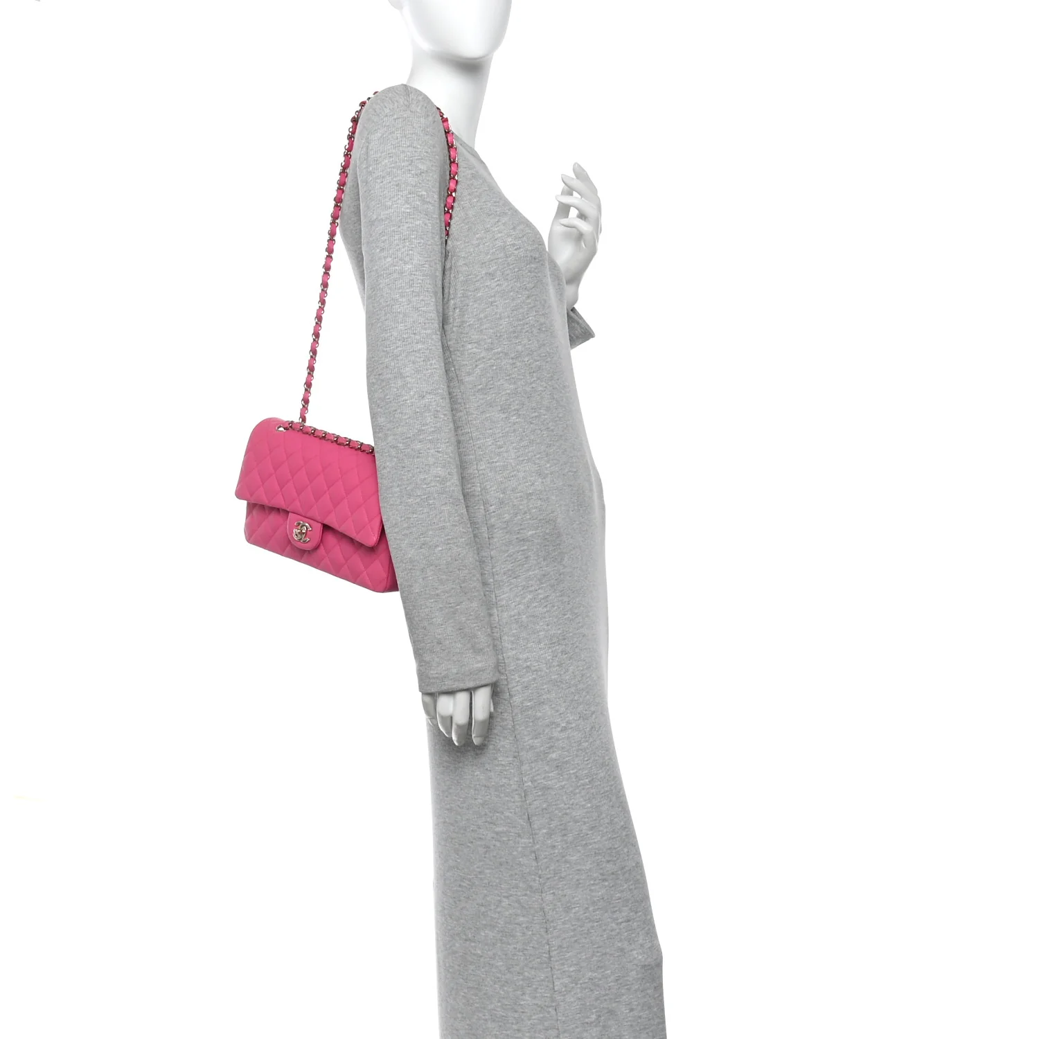 Caviar Quilted Medium Double Flap Dark Pink - Image 2