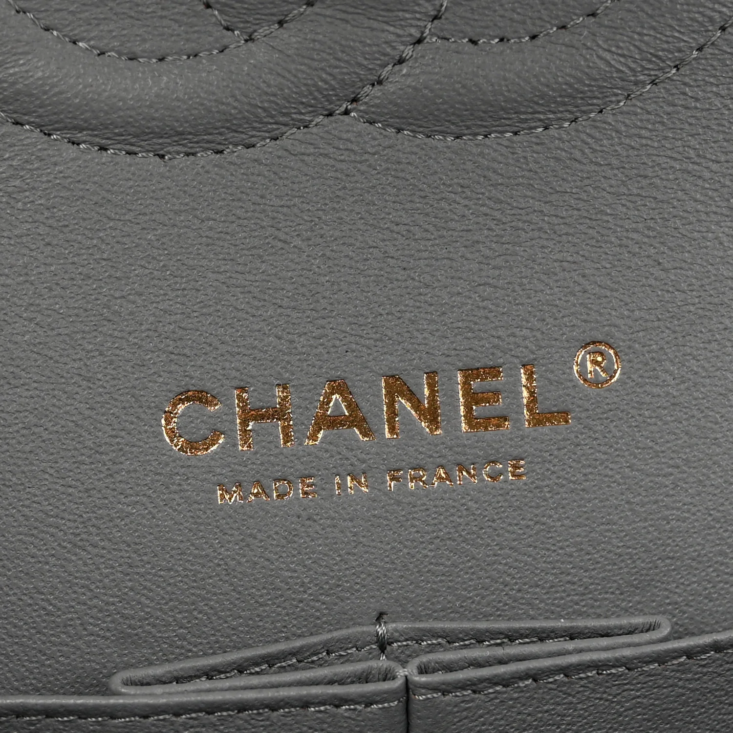Caviar Quilted Medium Double Flap Grey - Image 6