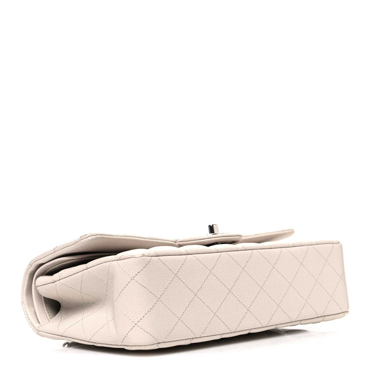 Caviar Quilted Medium Double Flap Ivory - Image 4