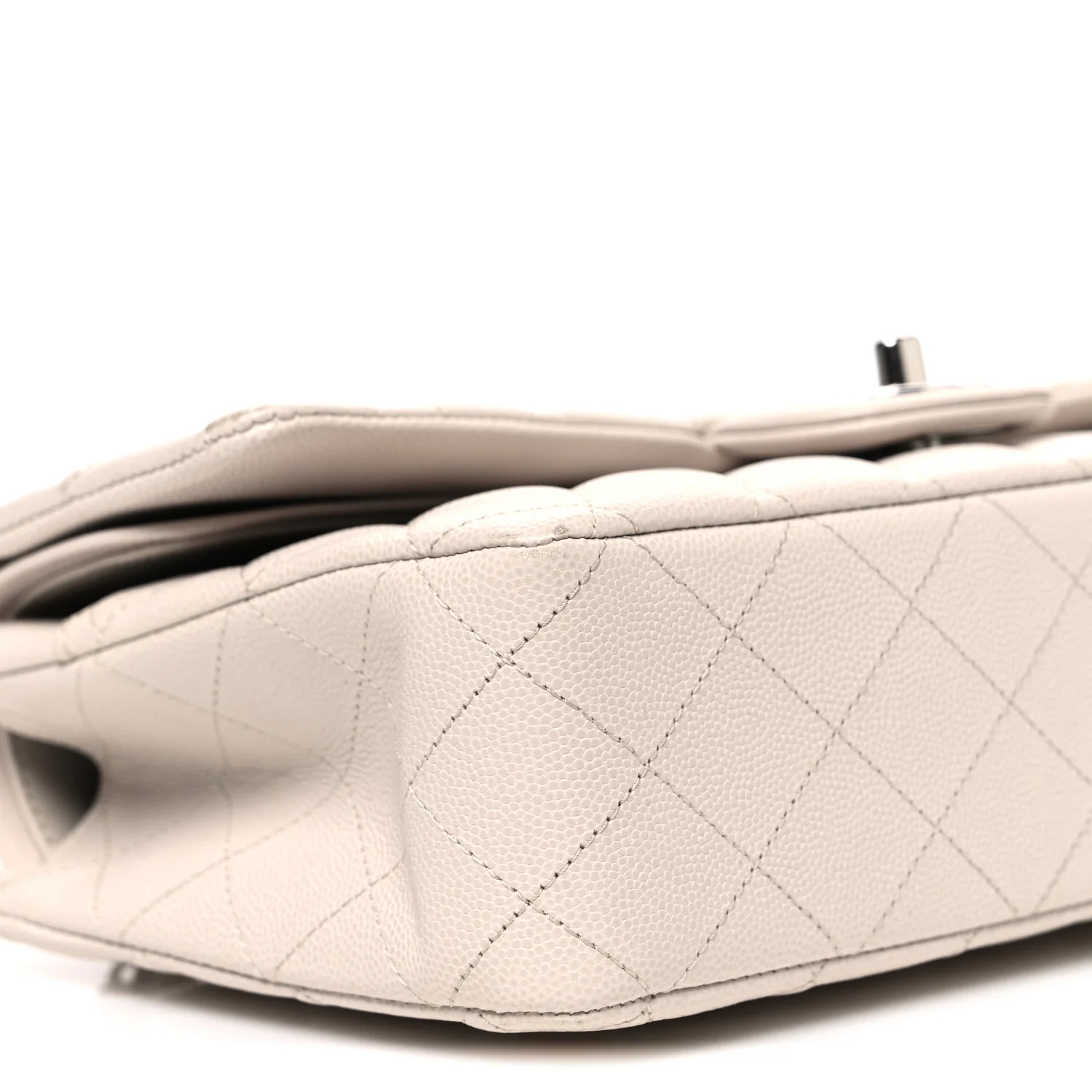 Caviar Quilted Medium Double Flap Ivory - Image 9
