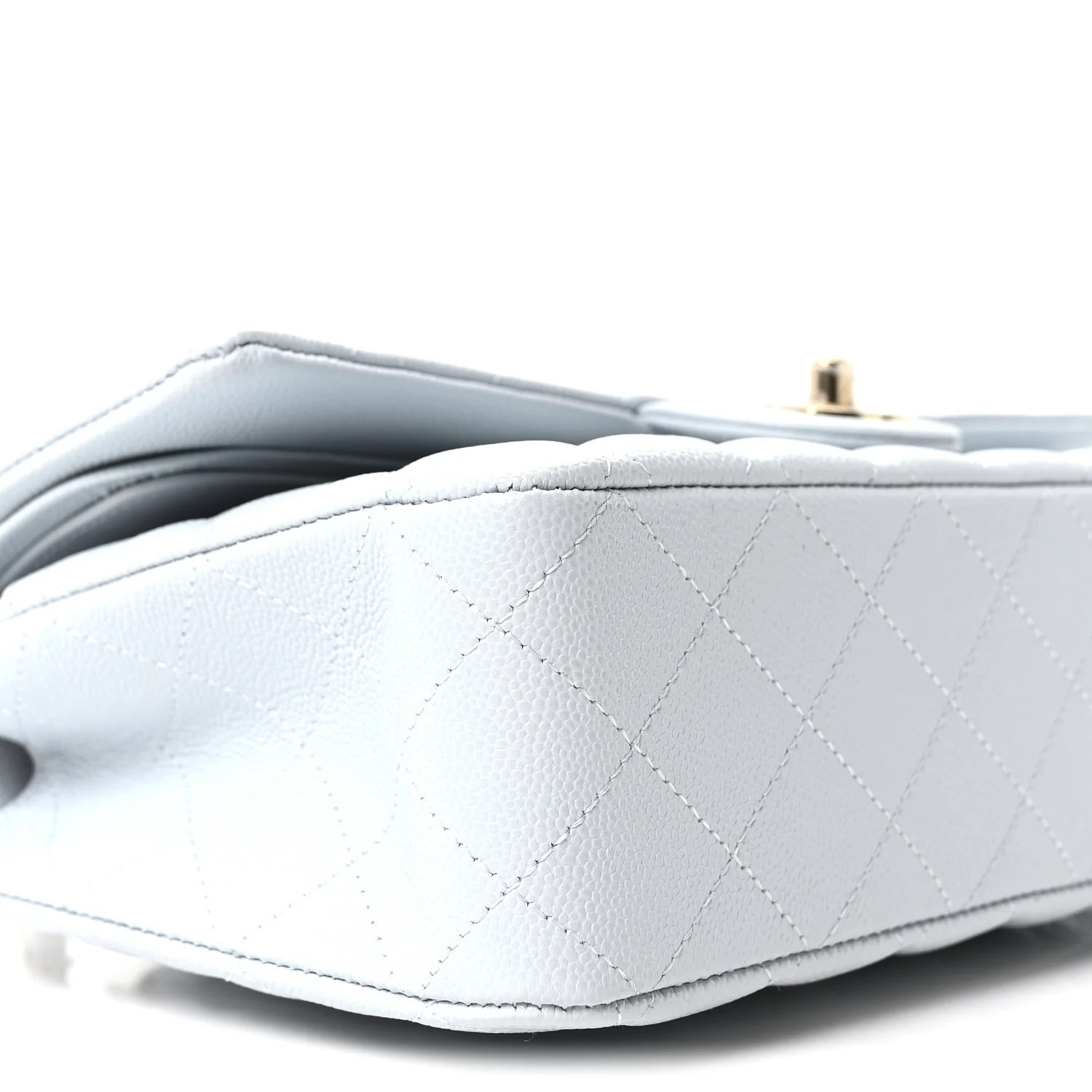 Caviar Quilted Medium Double Flap Light Blue - Image 9