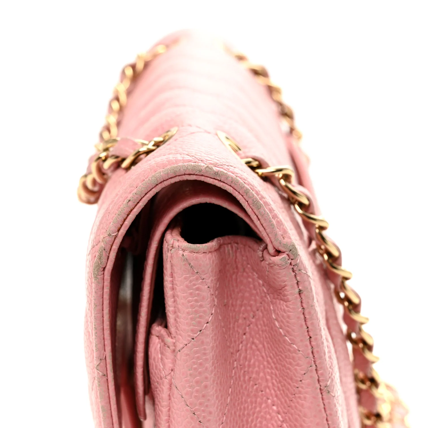 Caviar Quilted Medium Double Flap Light Pink - Image 15