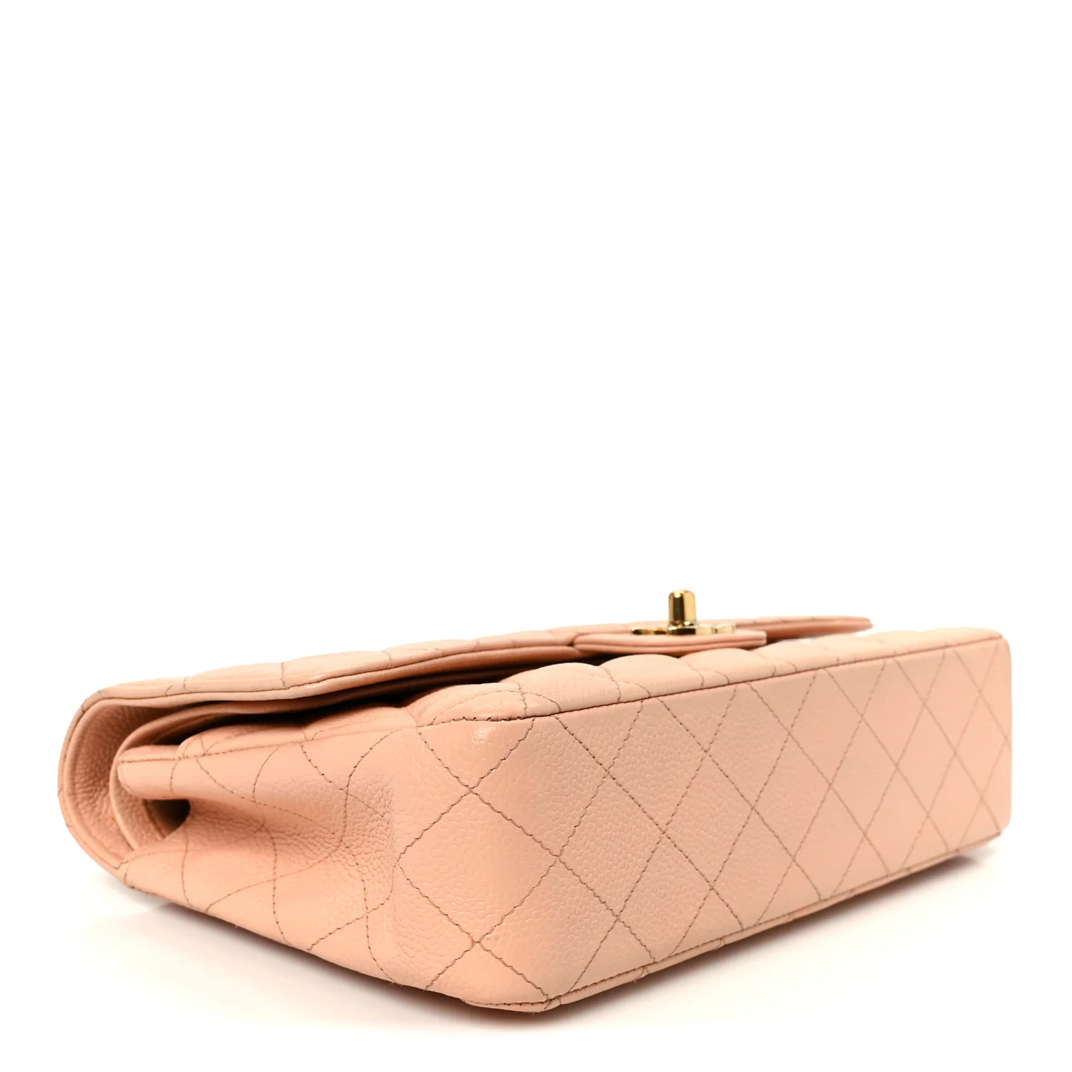 Caviar Quilted Medium Double Flap Light Pink - Image 4