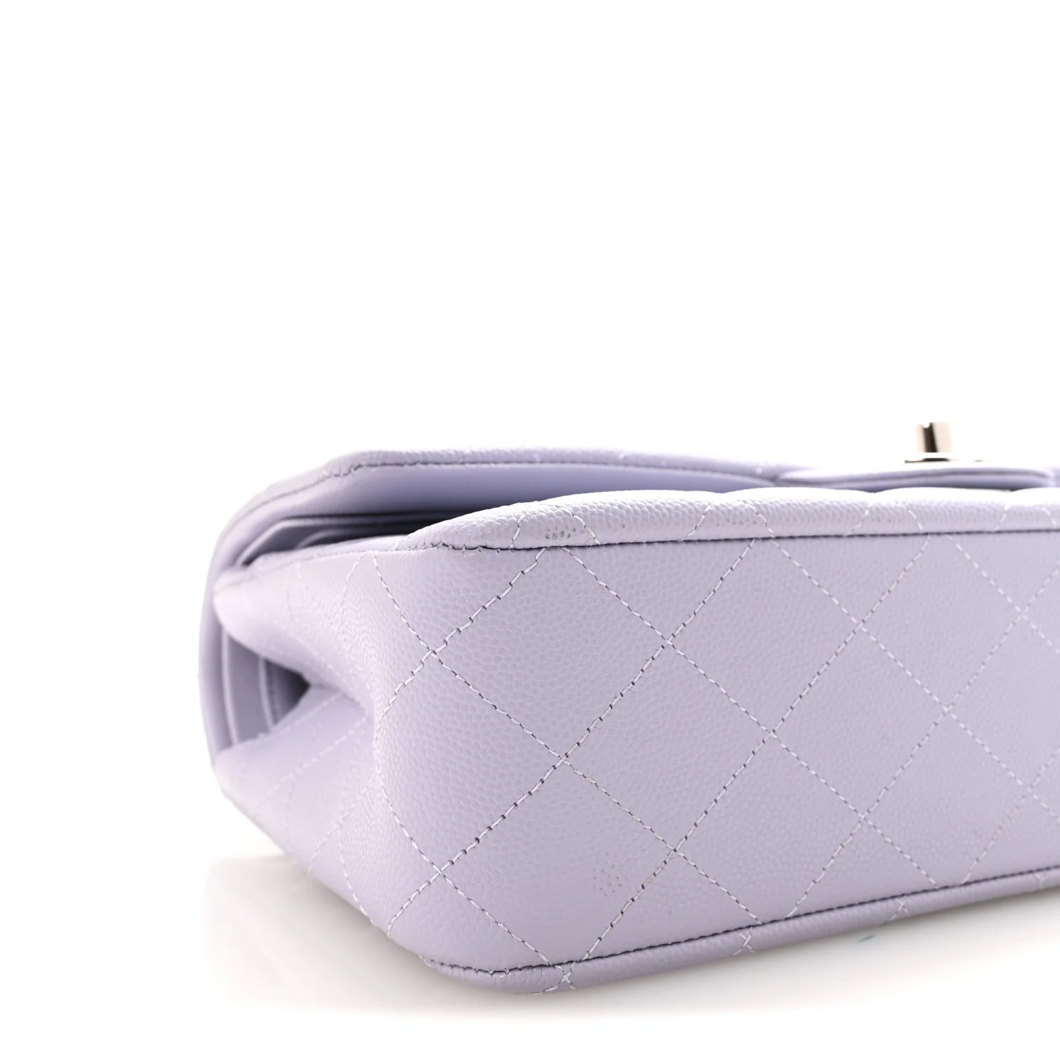 Caviar Quilted Medium Double Flap Light Purple - Image 9