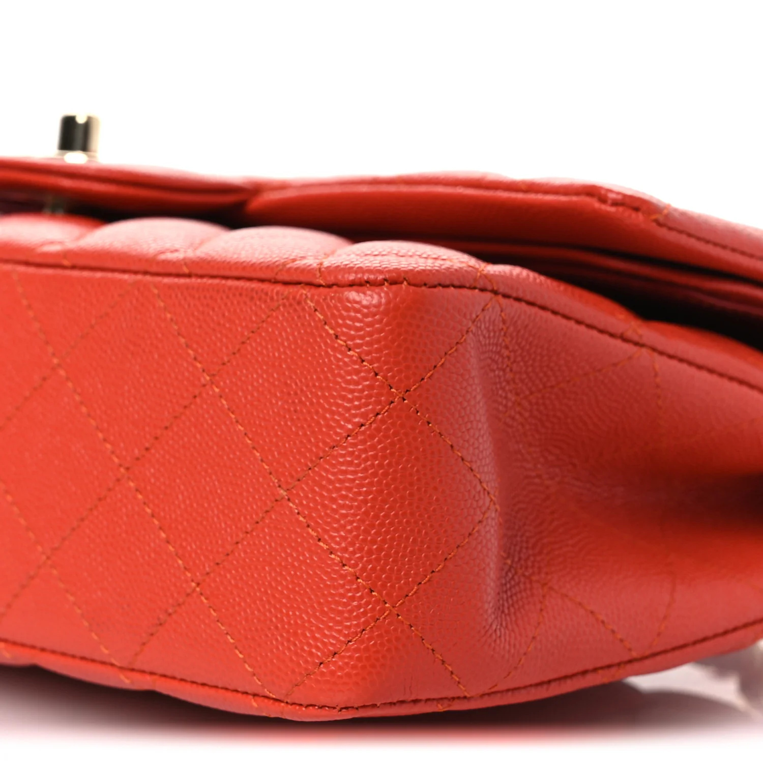Caviar Quilted Medium Double Flap Light Red - Image 10
