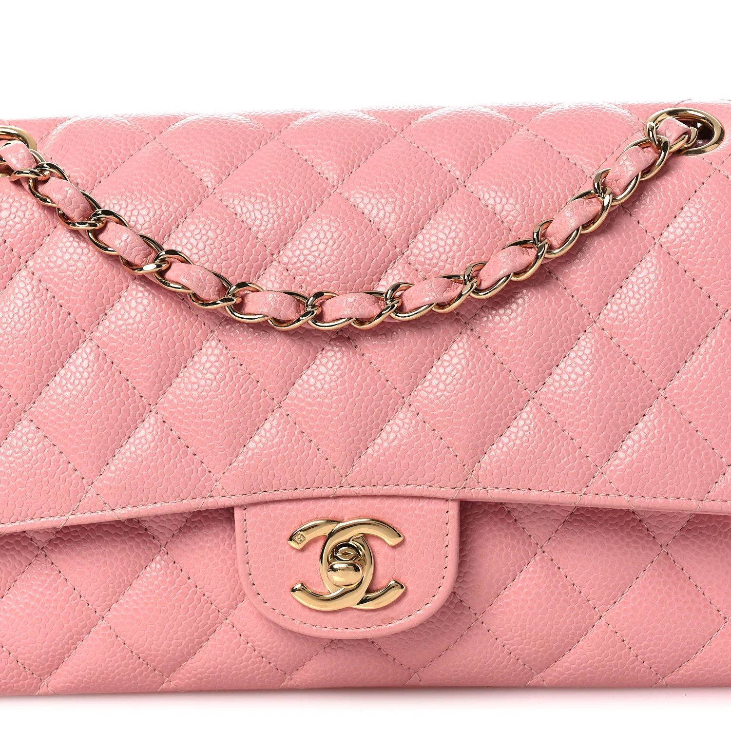 Caviar Quilted Medium Double Flap Pink - Image 8