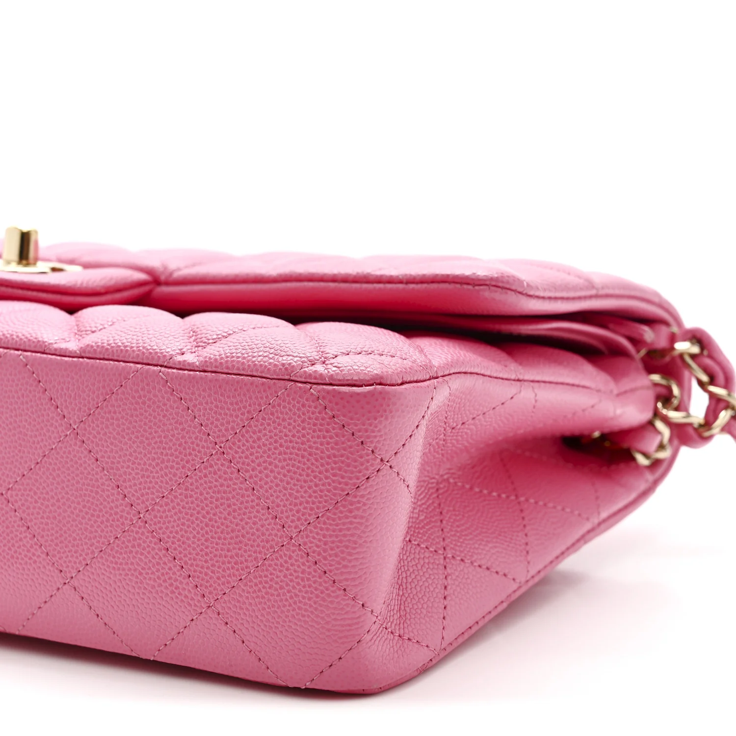 Caviar Quilted Medium Double Flap Pink - Image 10
