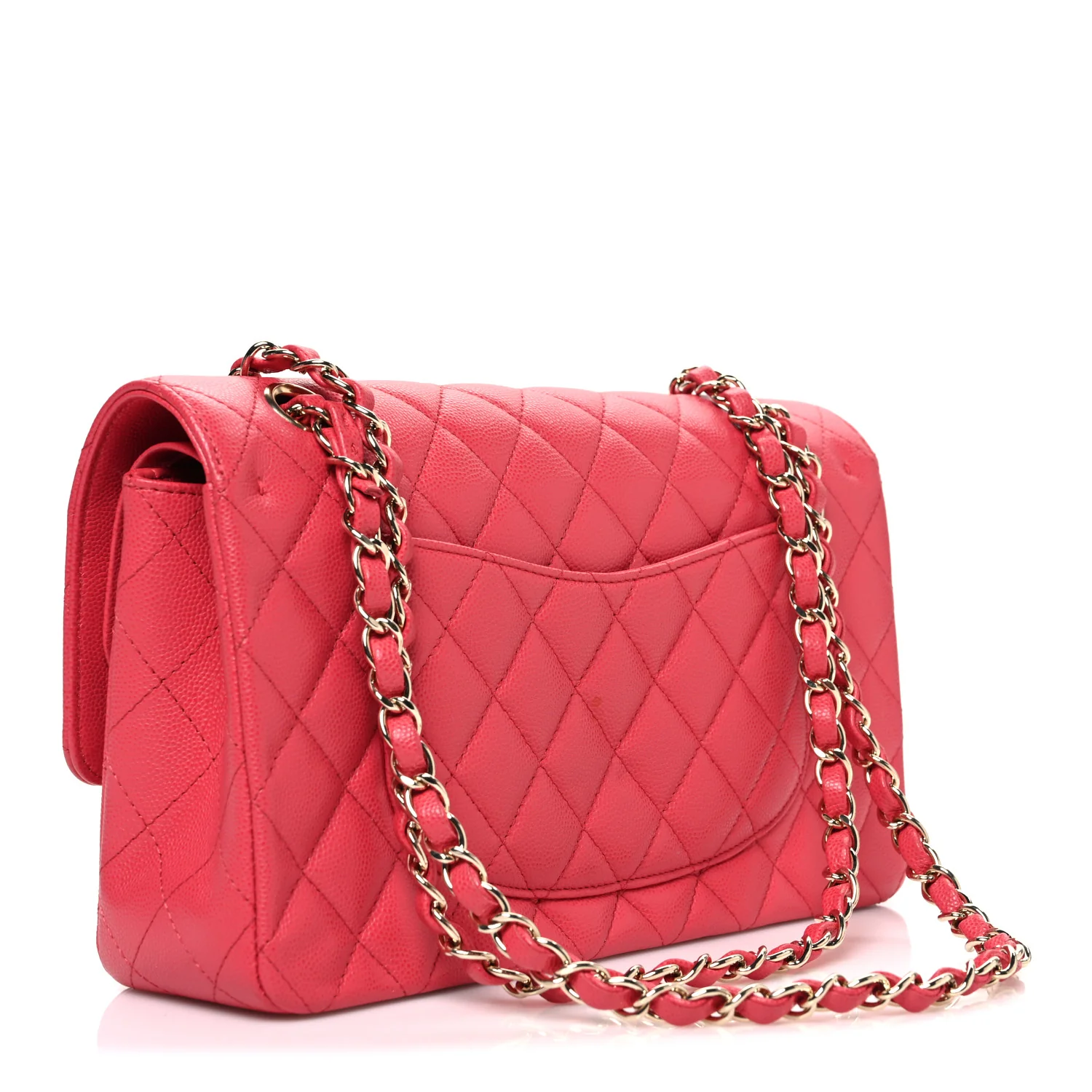 Caviar Quilted Medium Double Flap Pink - Image 3