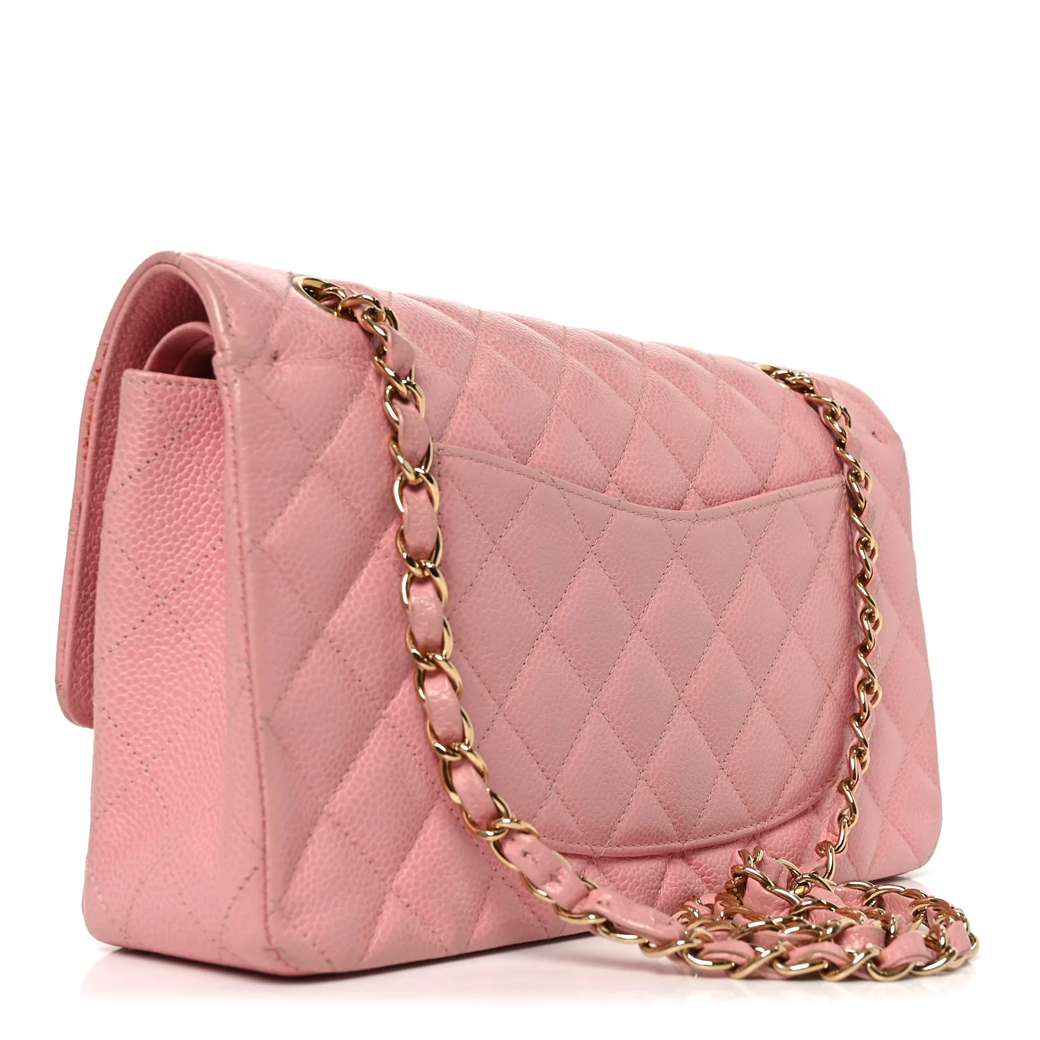 Caviar Quilted Medium Double Flap Pink - Image 2