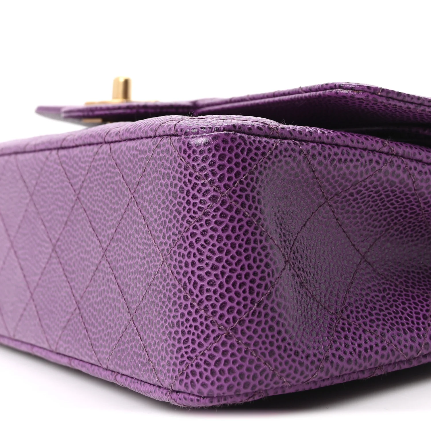 Caviar Quilted Medium Double Flap Purple - Image 10