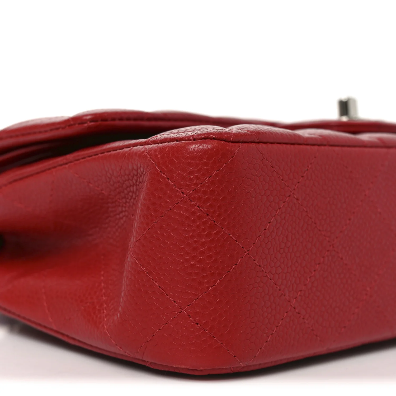 Caviar Quilted Medium Double Flap Red - Image 9