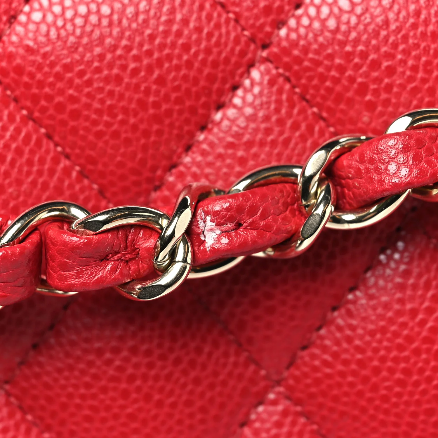 Caviar Quilted Medium Double Flap Red - Image 11