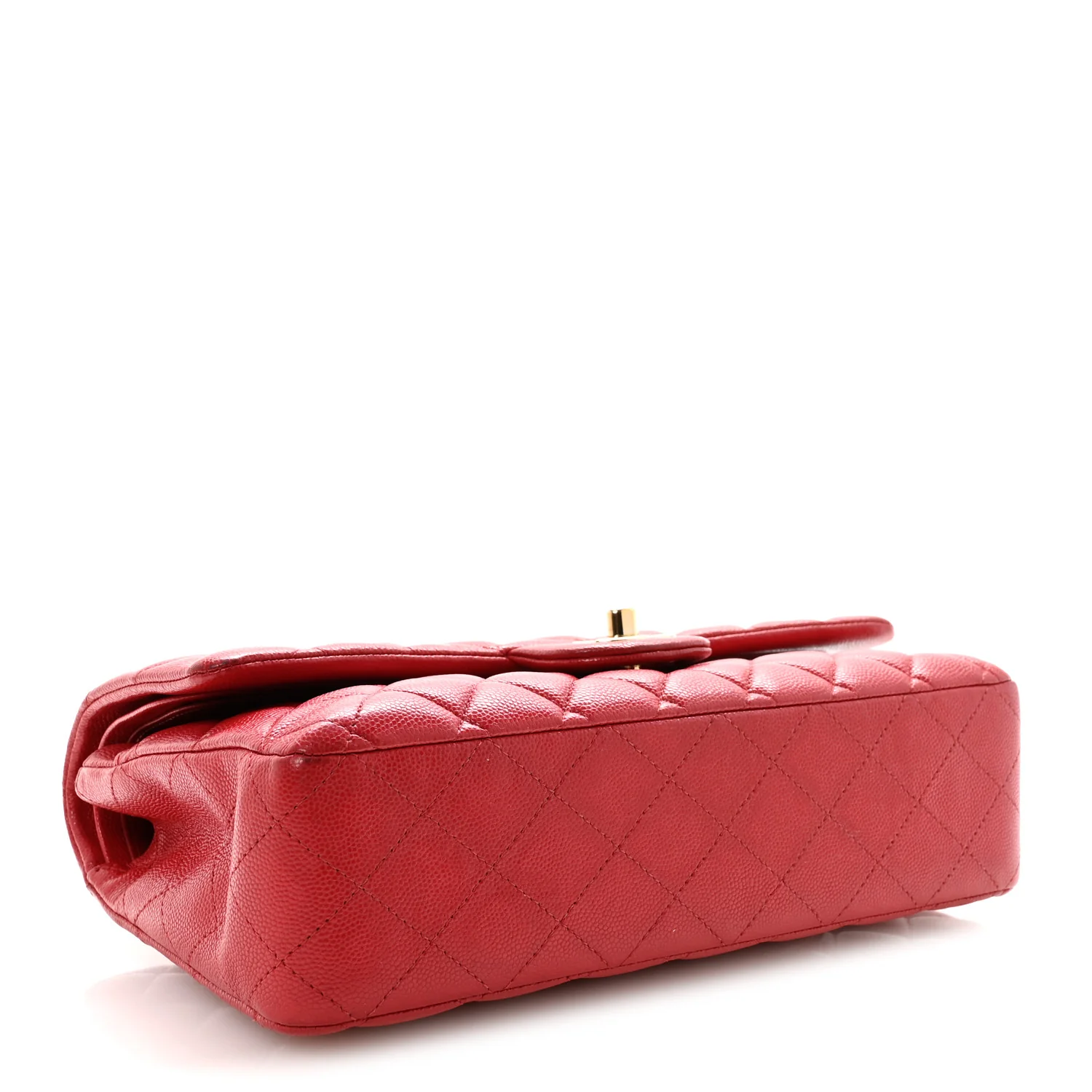 Caviar Quilted Medium Double Flap Red - Image 4