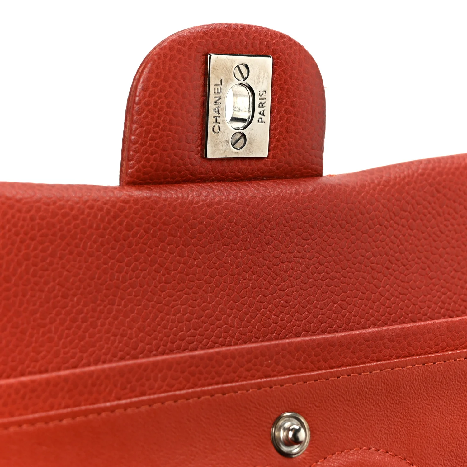 Caviar Quilted Medium Double Flap Red - Image 7