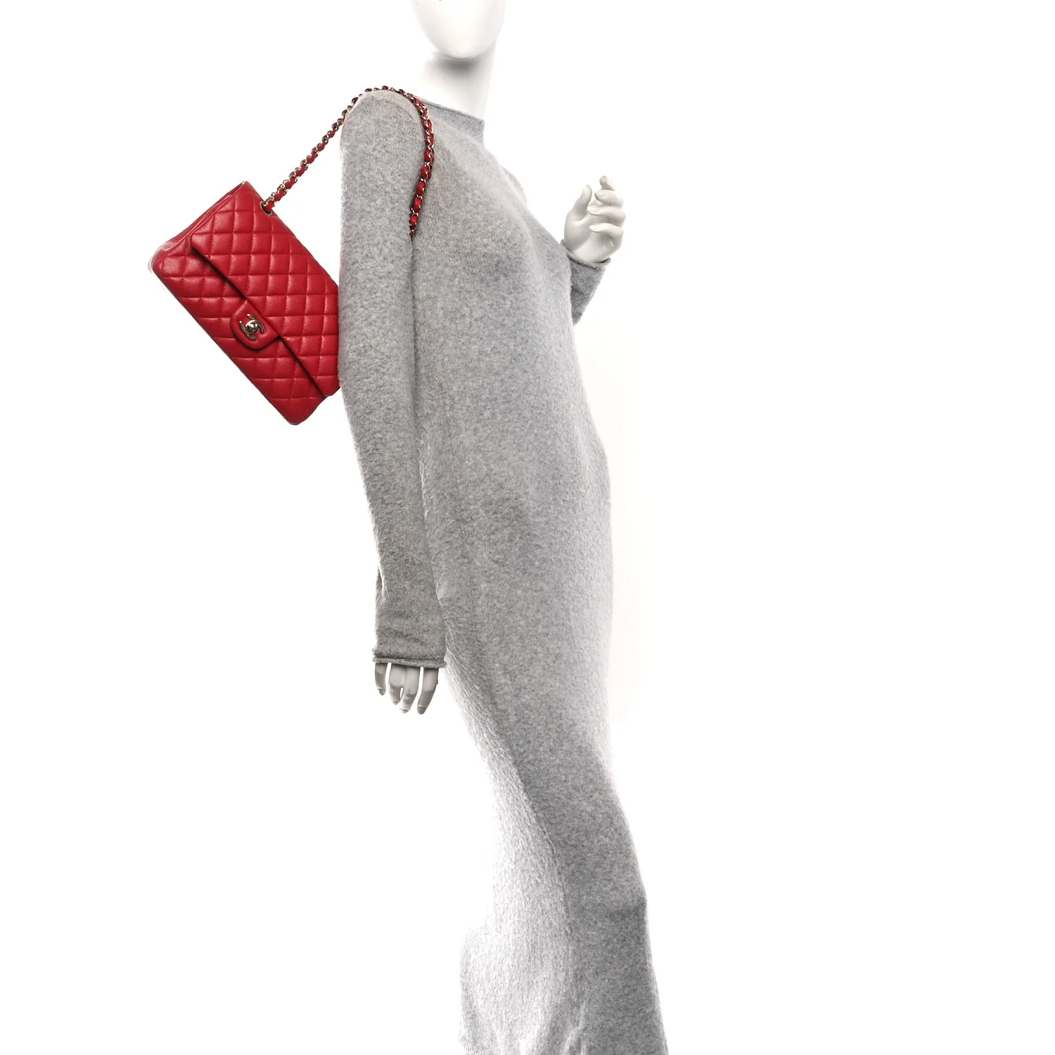 Caviar Quilted Medium Double Flap Red - Image 2
