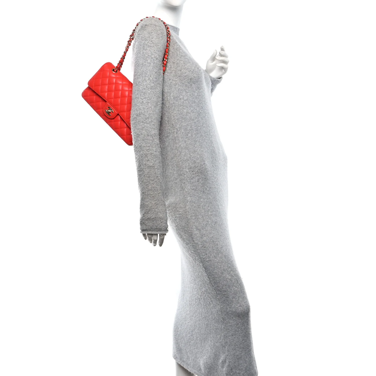 Caviar Quilted Medium Double Flap Red - Image 2