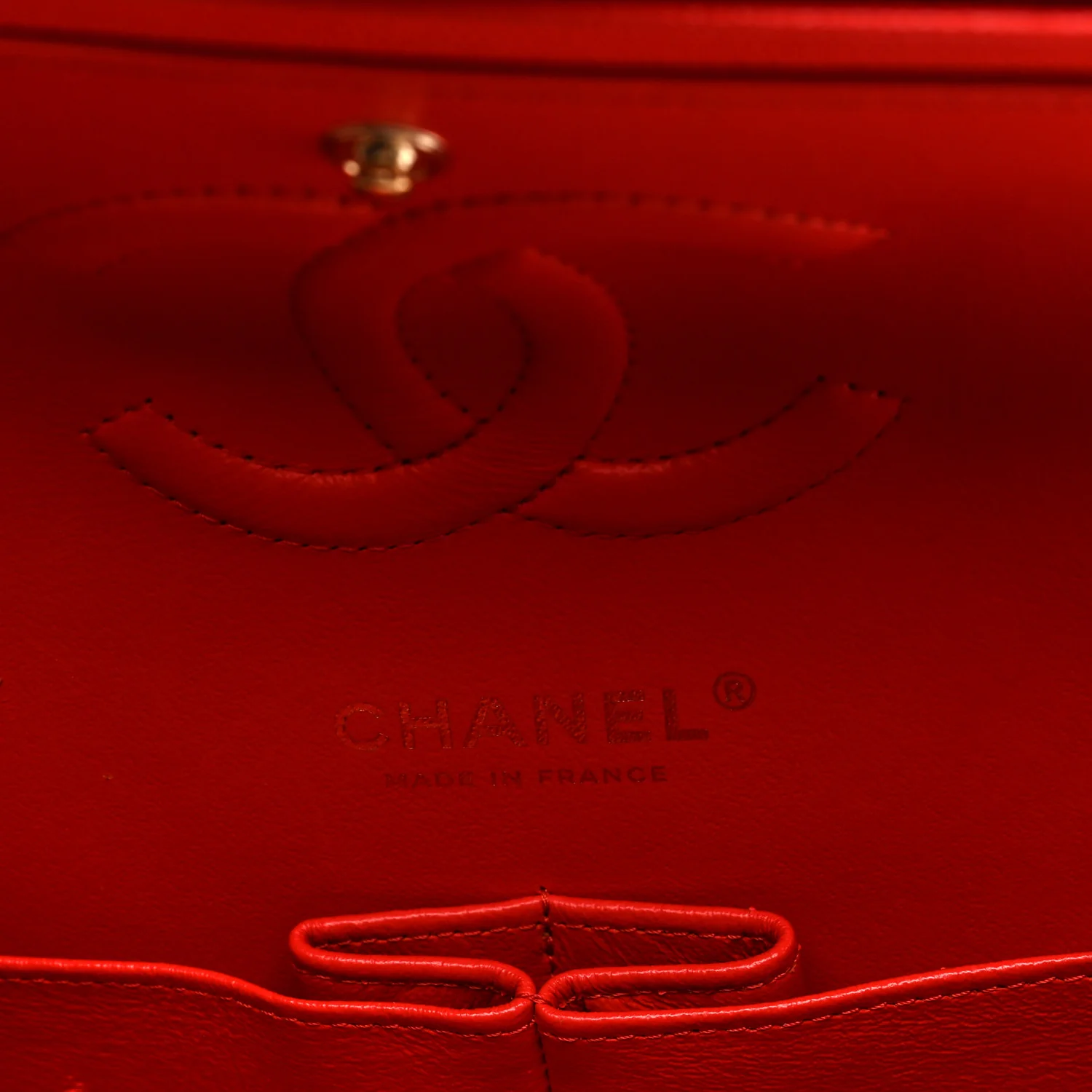 Caviar Quilted Medium Double Flap Red - Image 6