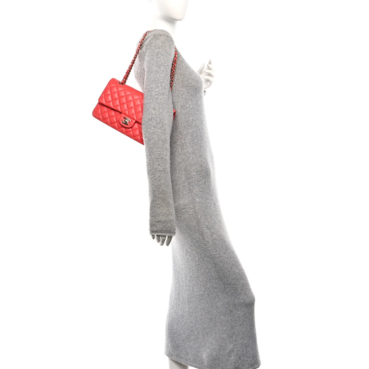 Caviar Quilted Medium Double Flap Red - Image 2