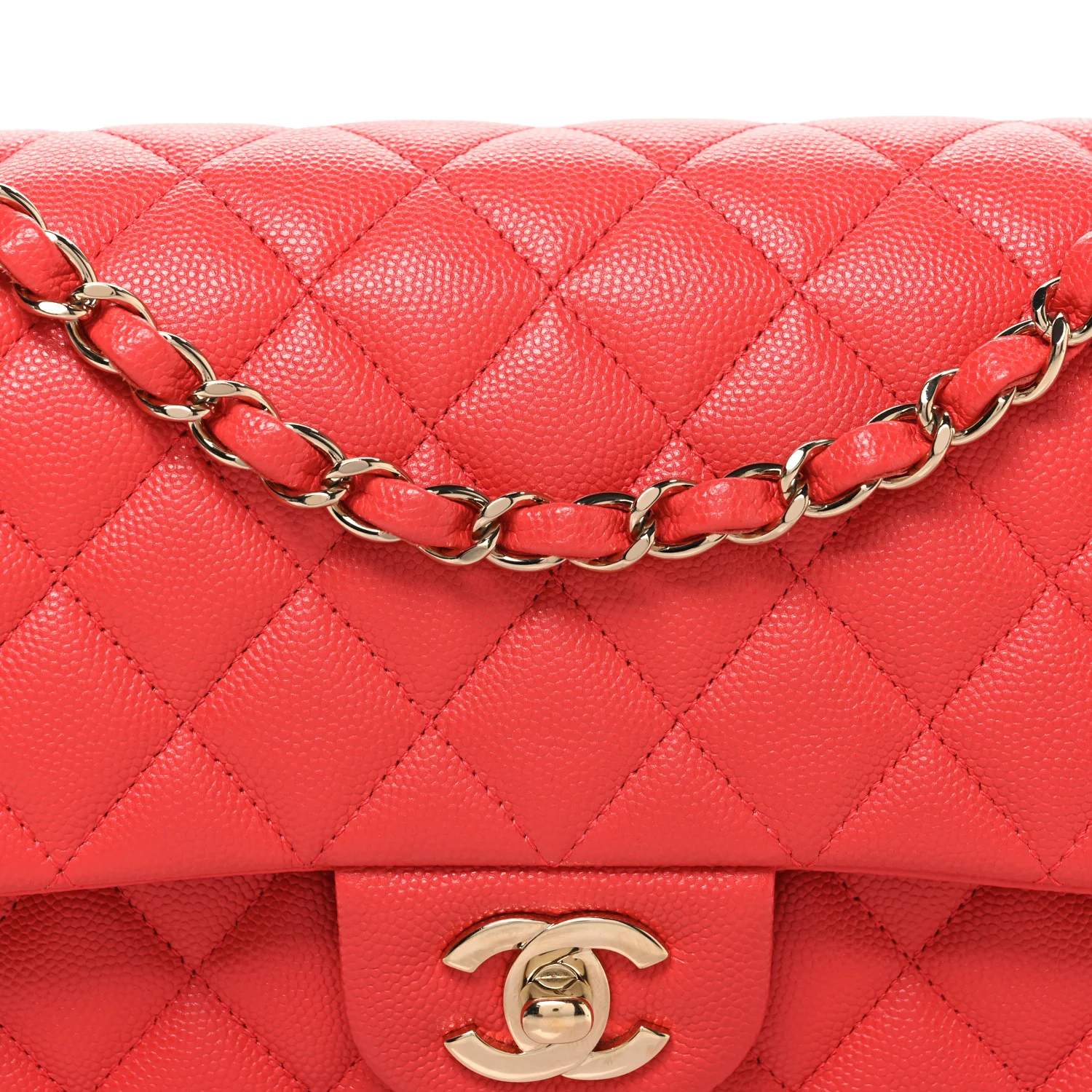 Caviar Quilted Medium Double Flap Red - Image 8