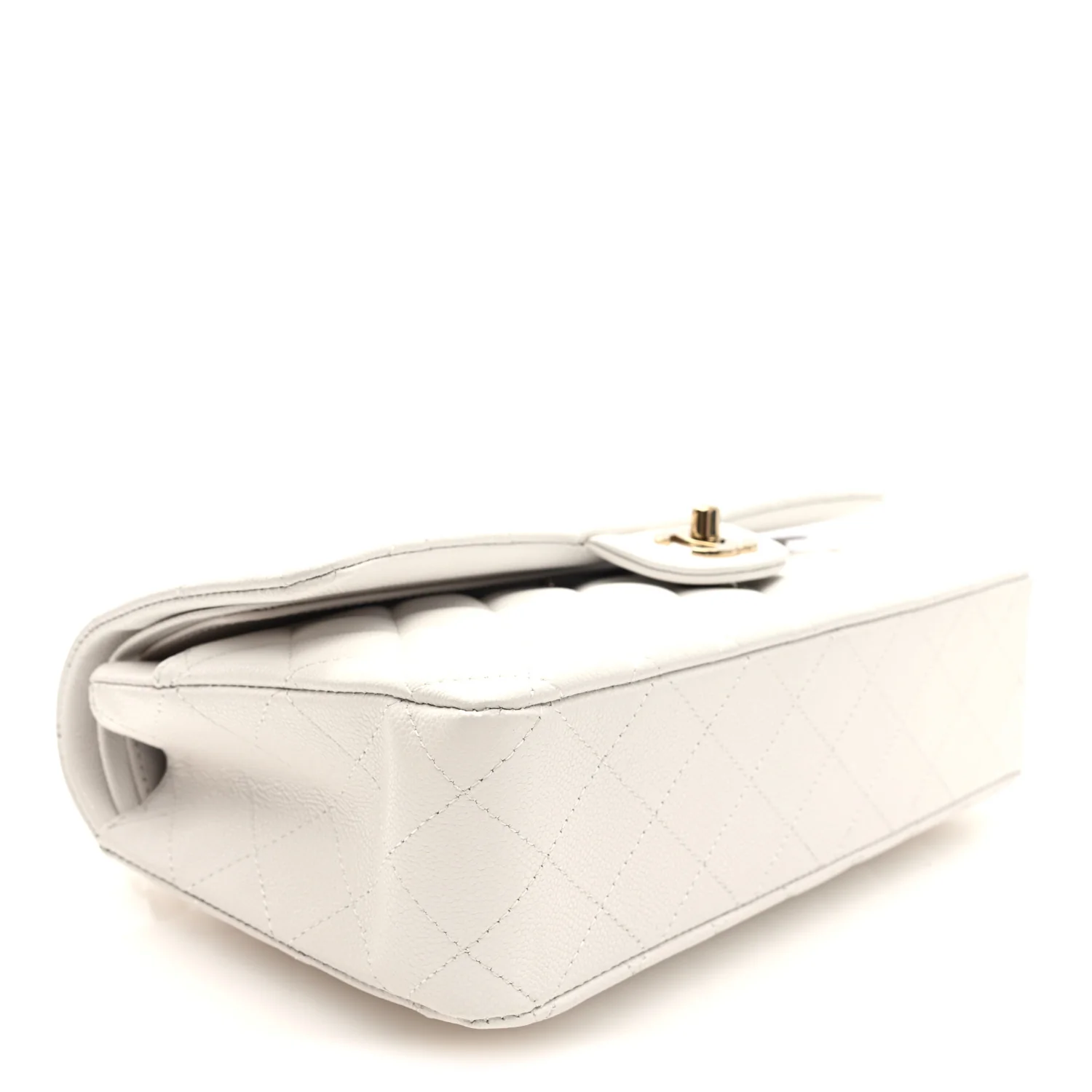 Caviar Quilted Medium Double Flap White - Image 4