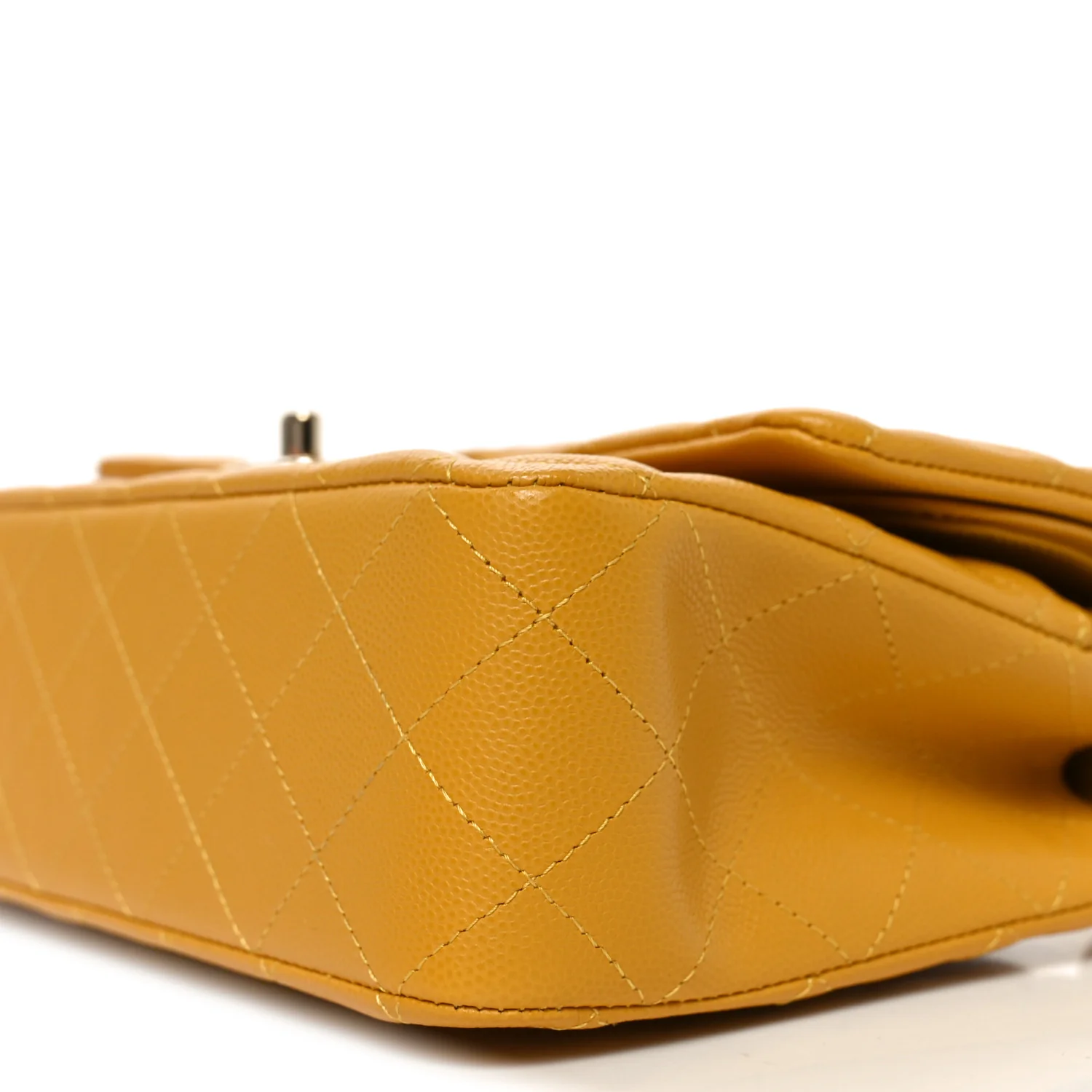 Caviar Quilted Medium Double Flap Yellow - Image 10