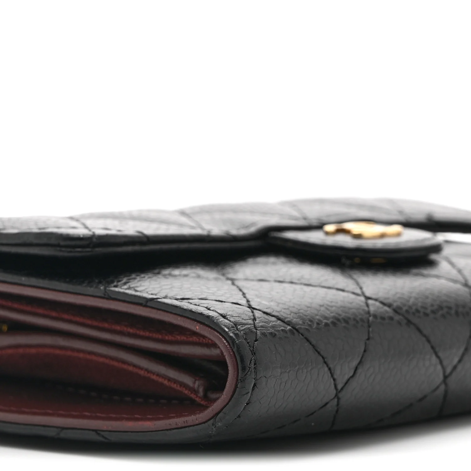 Caviar Quilted Medium Flap Wallet Black - Image 11