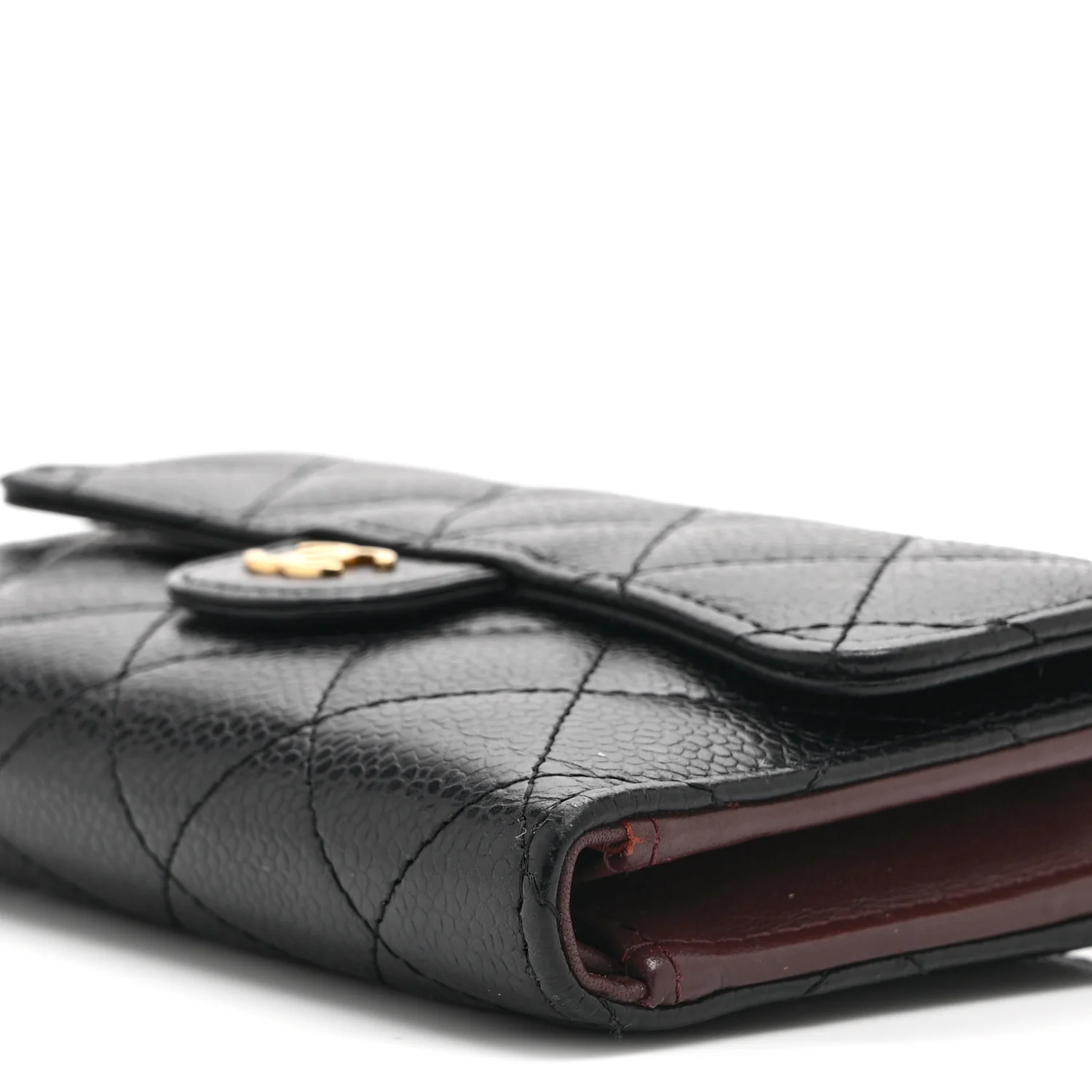 Caviar Quilted Medium Flap Wallet Black - Image 12