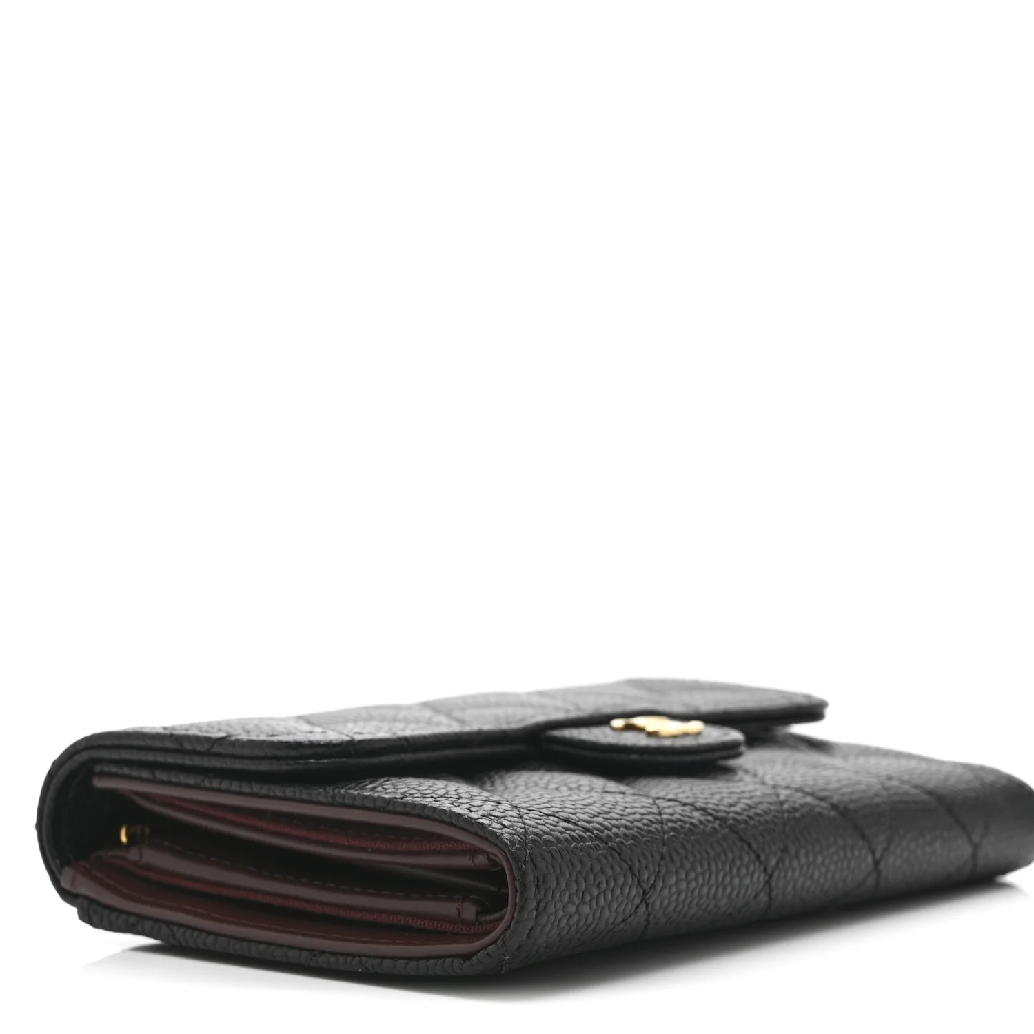 Caviar Quilted Medium Flap Wallet Black - Image 11