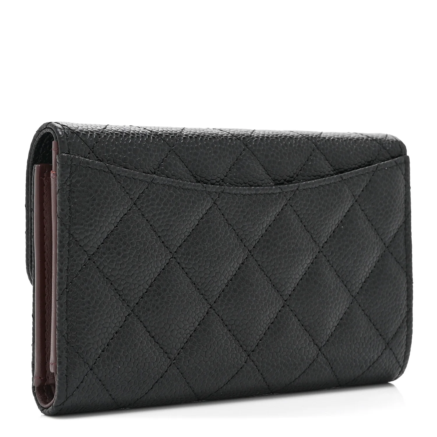 Caviar Quilted Medium Flap Wallet Black - Image 3