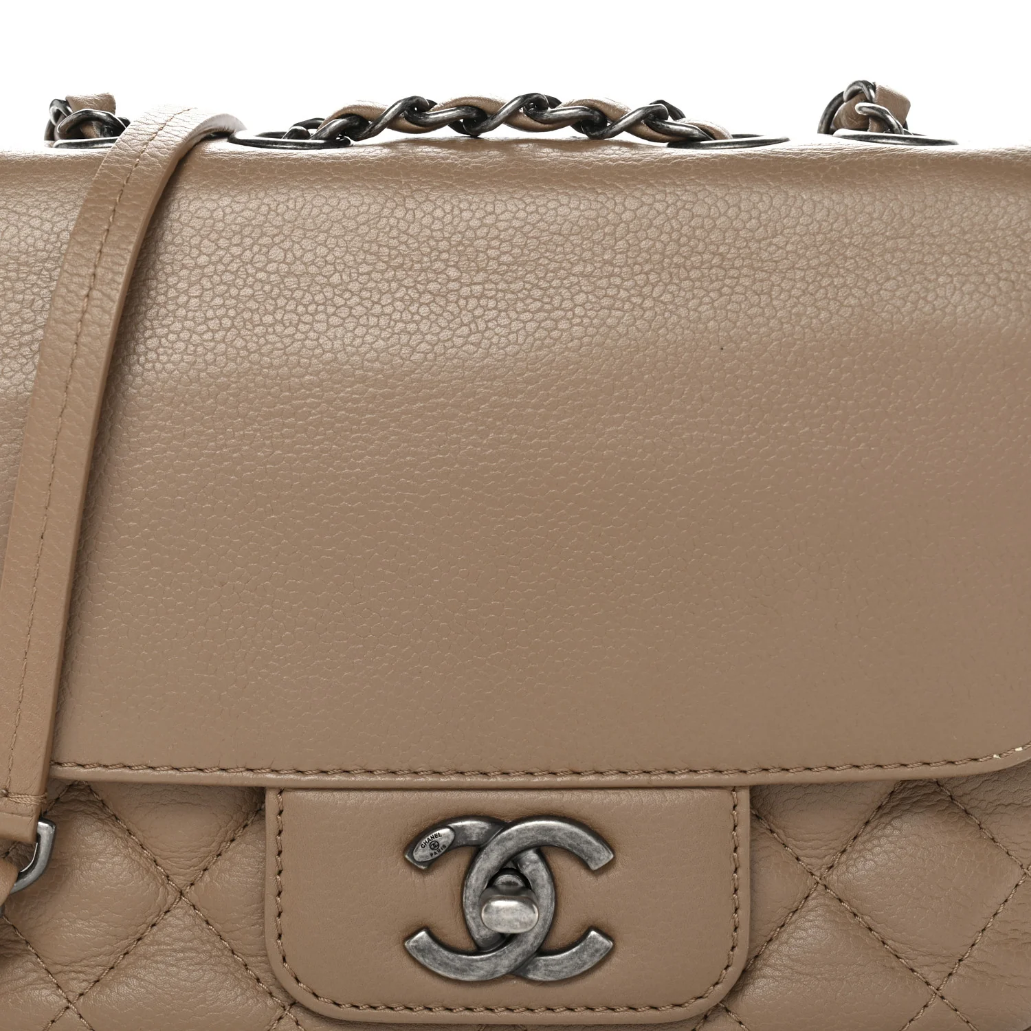 Caviar Quilted Mini All About Flap Bag Brown - Image 7
