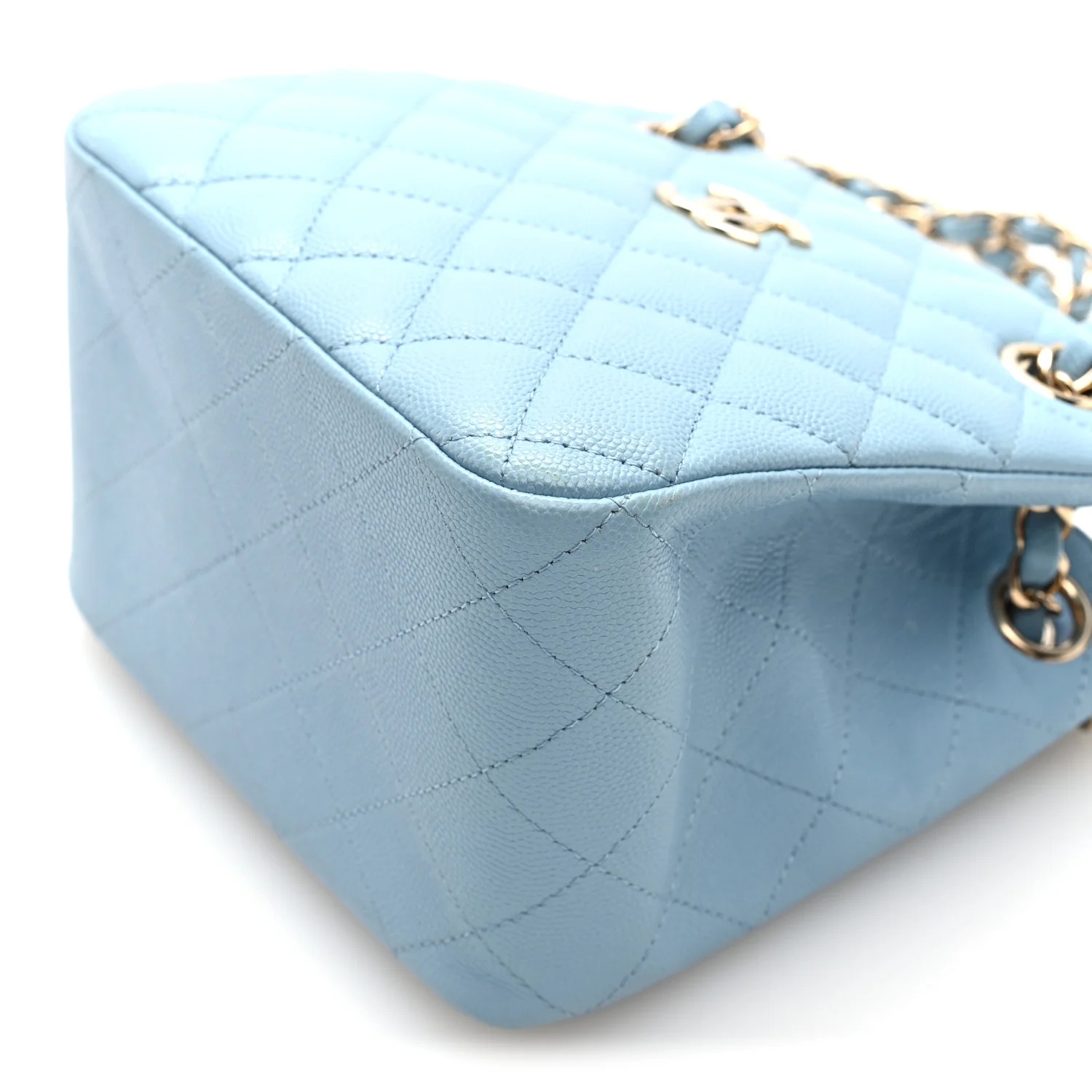Caviar Quilted Mini Bucket Bag Blue - Image 10