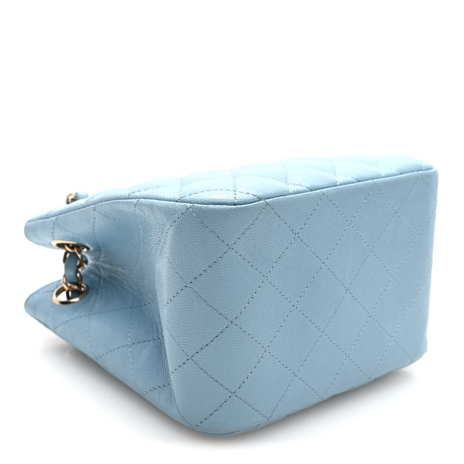 Caviar Quilted Mini Bucket Bag Blue - Image 4