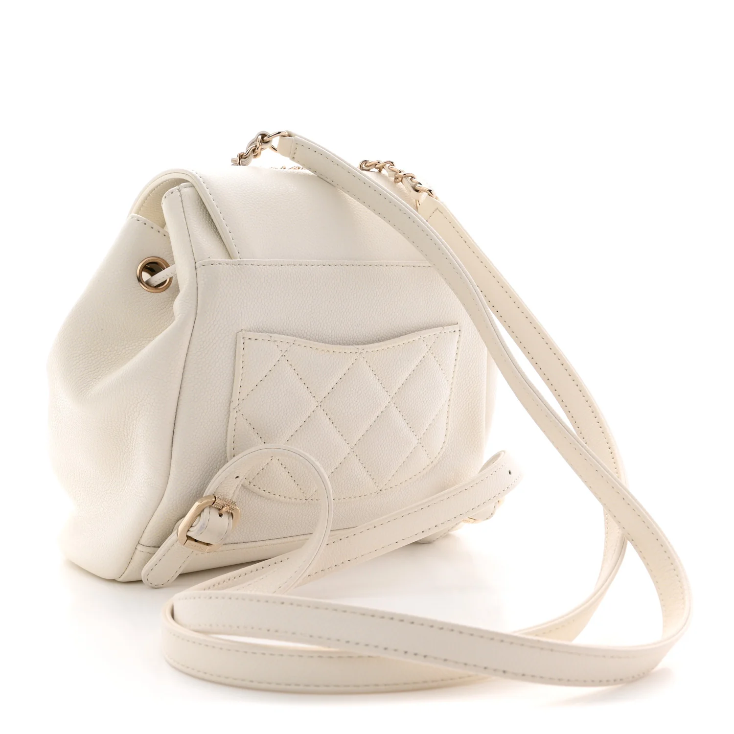 Caviar Quilted Mini Business Affinity Backpack White - Image 3
