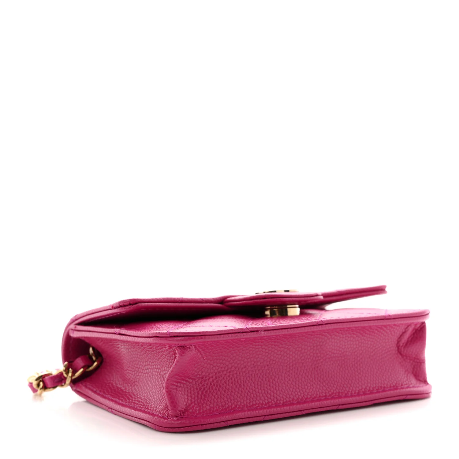 Caviar Quilted Mini Chain Bag Dark Pink - Image 4
