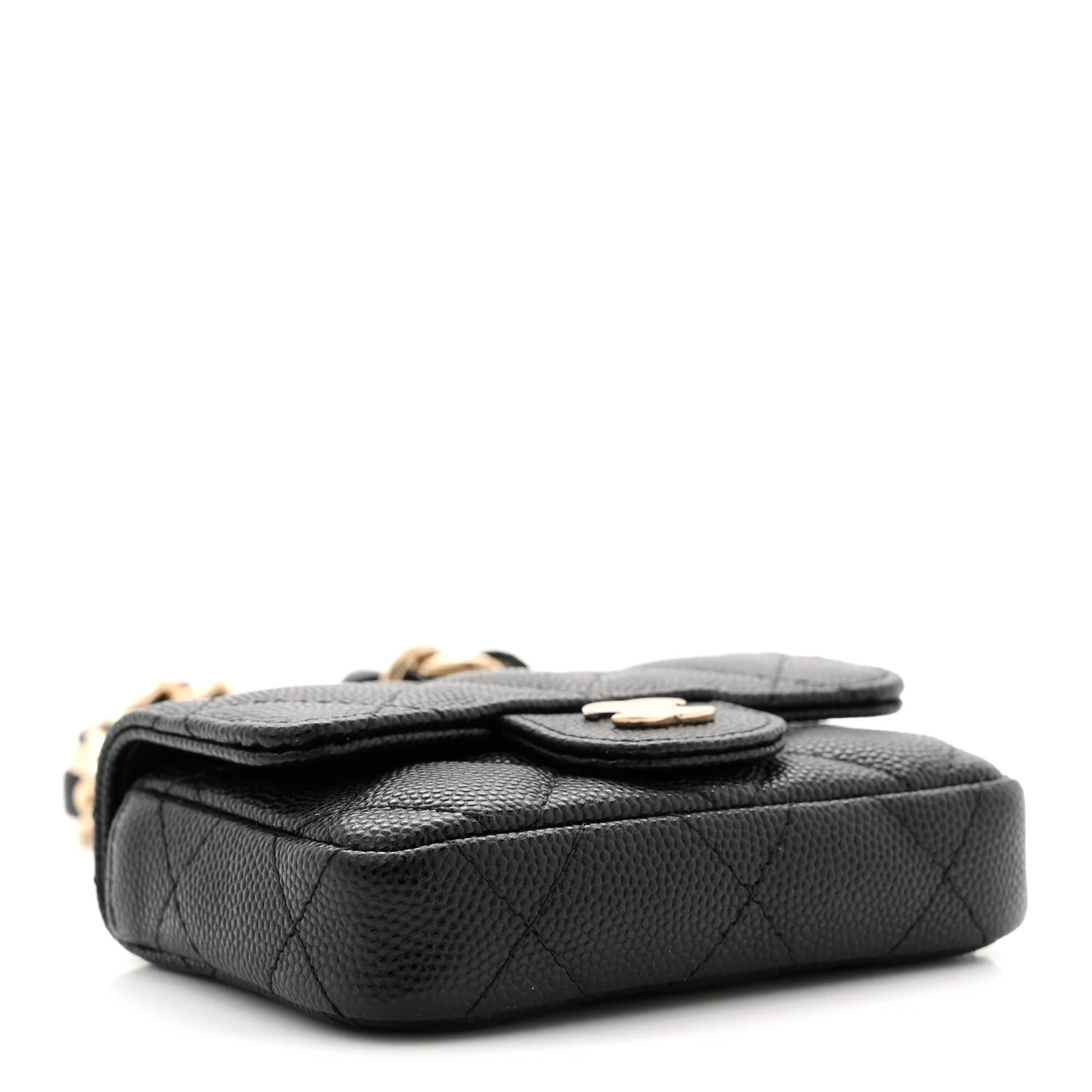 Caviar Quilted Mini Chain Belt Bag Black - Image 4