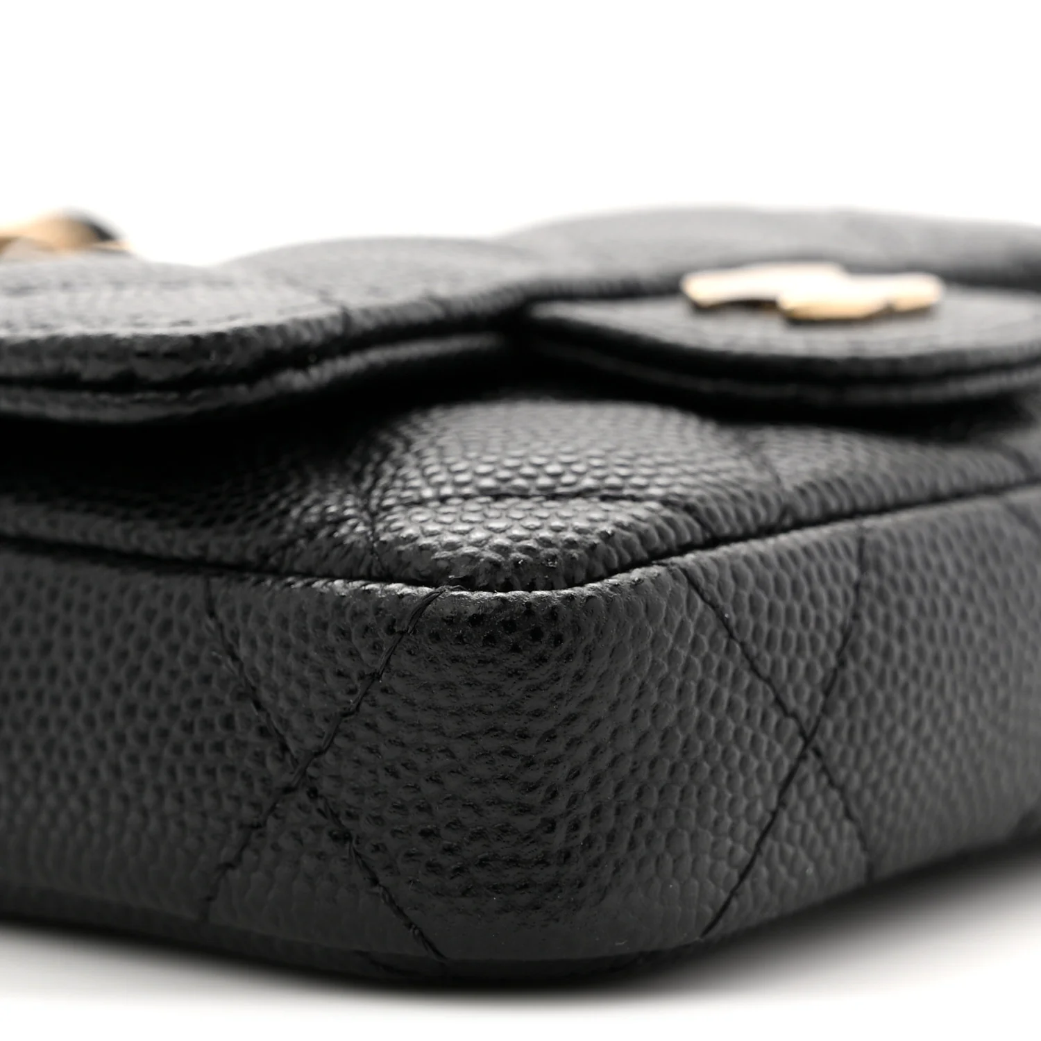 Caviar Quilted Mini Chain Belt Bag Black - Image 9