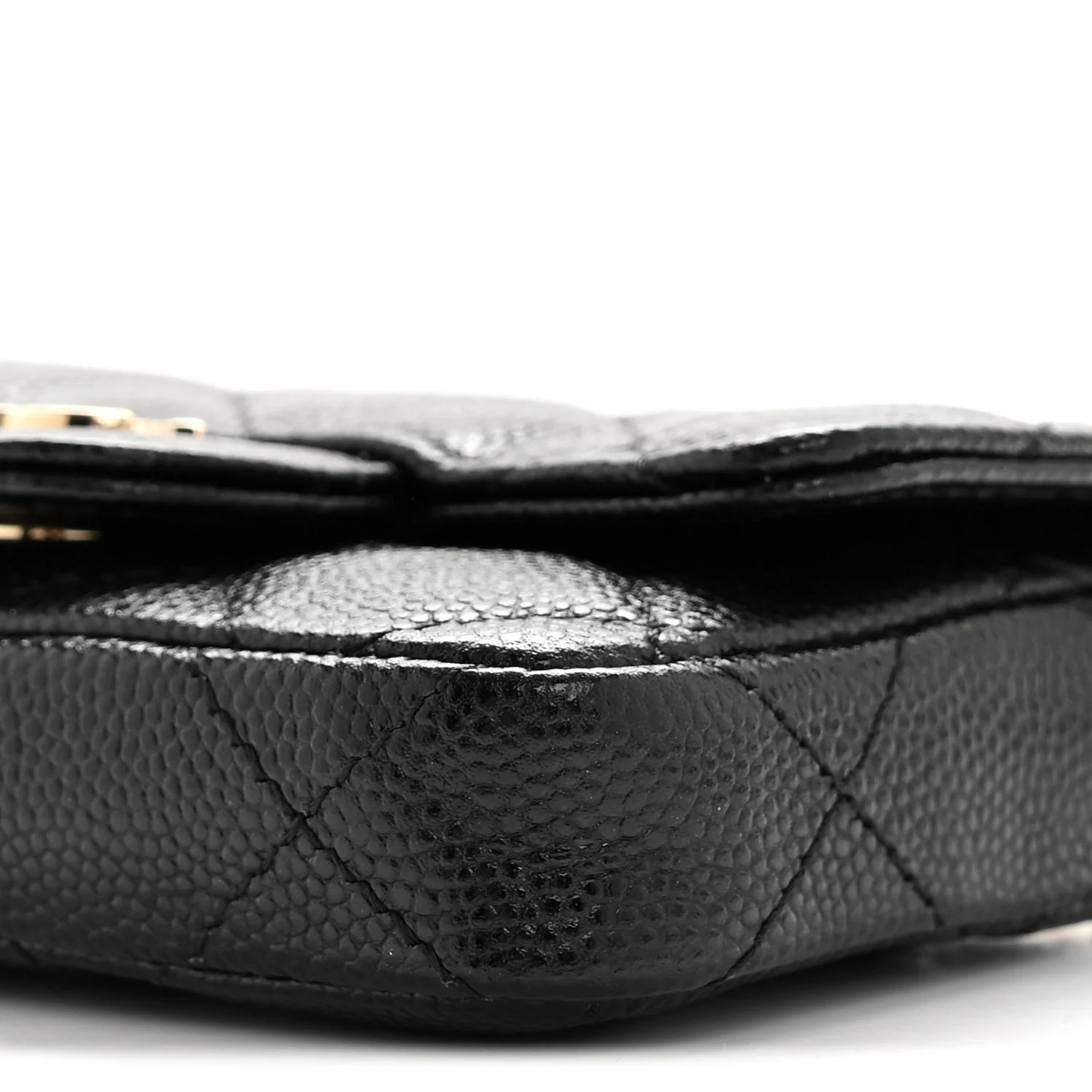 Caviar Quilted Mini Chain Belt Bag Black - Image 11