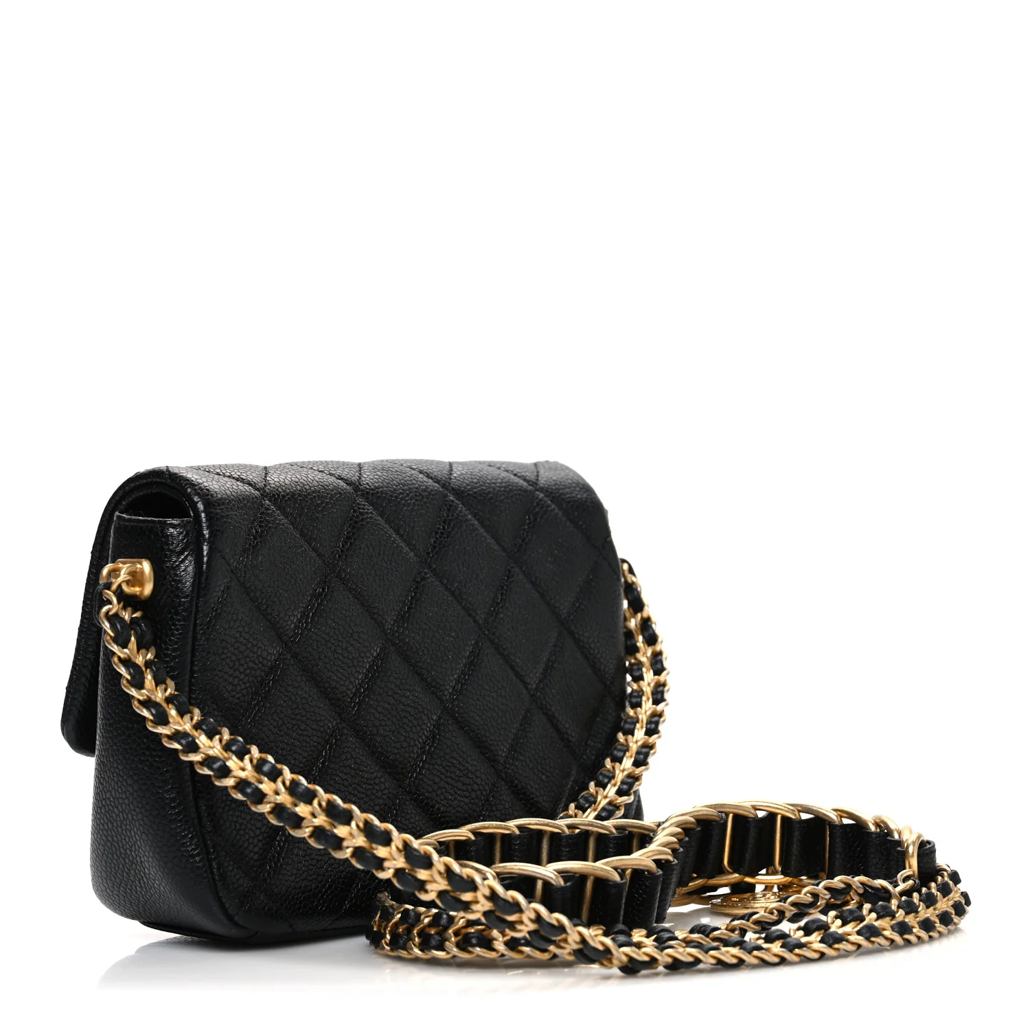 Caviar Quilted Mini Chain Soul Flap Black - Image 3