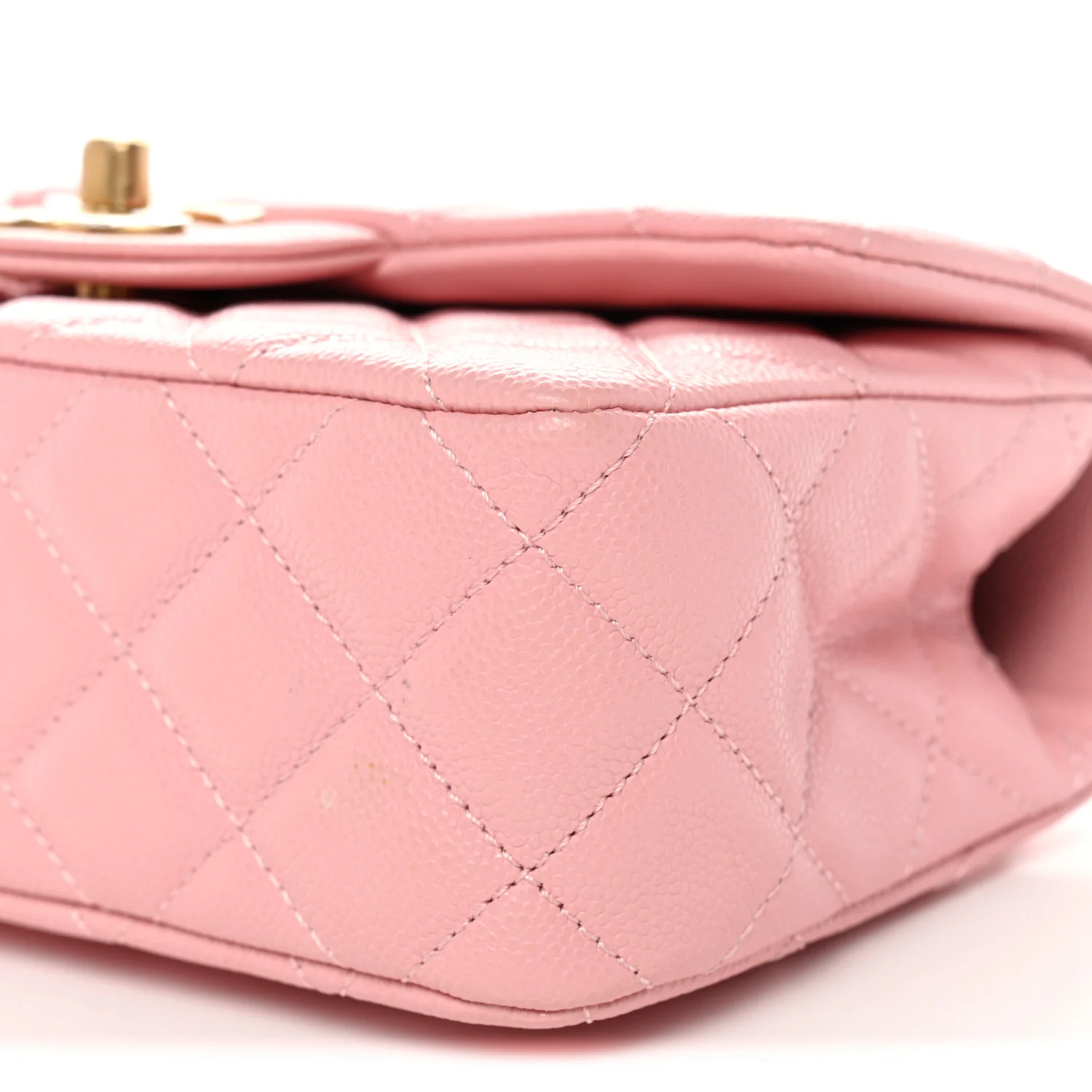 Caviar Quilted Mini Chain Top Handle Rectangular Flap Light Pink - Image 10