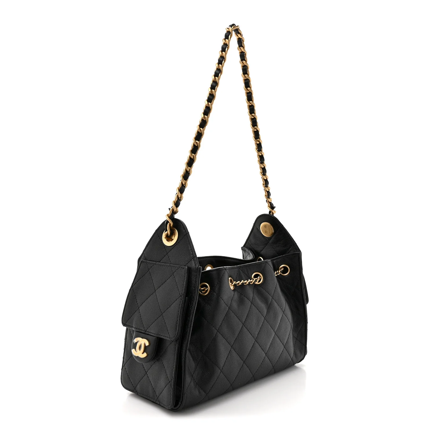 Caviar Quilted Mini Chanel 25 Handbag Black - Image 3