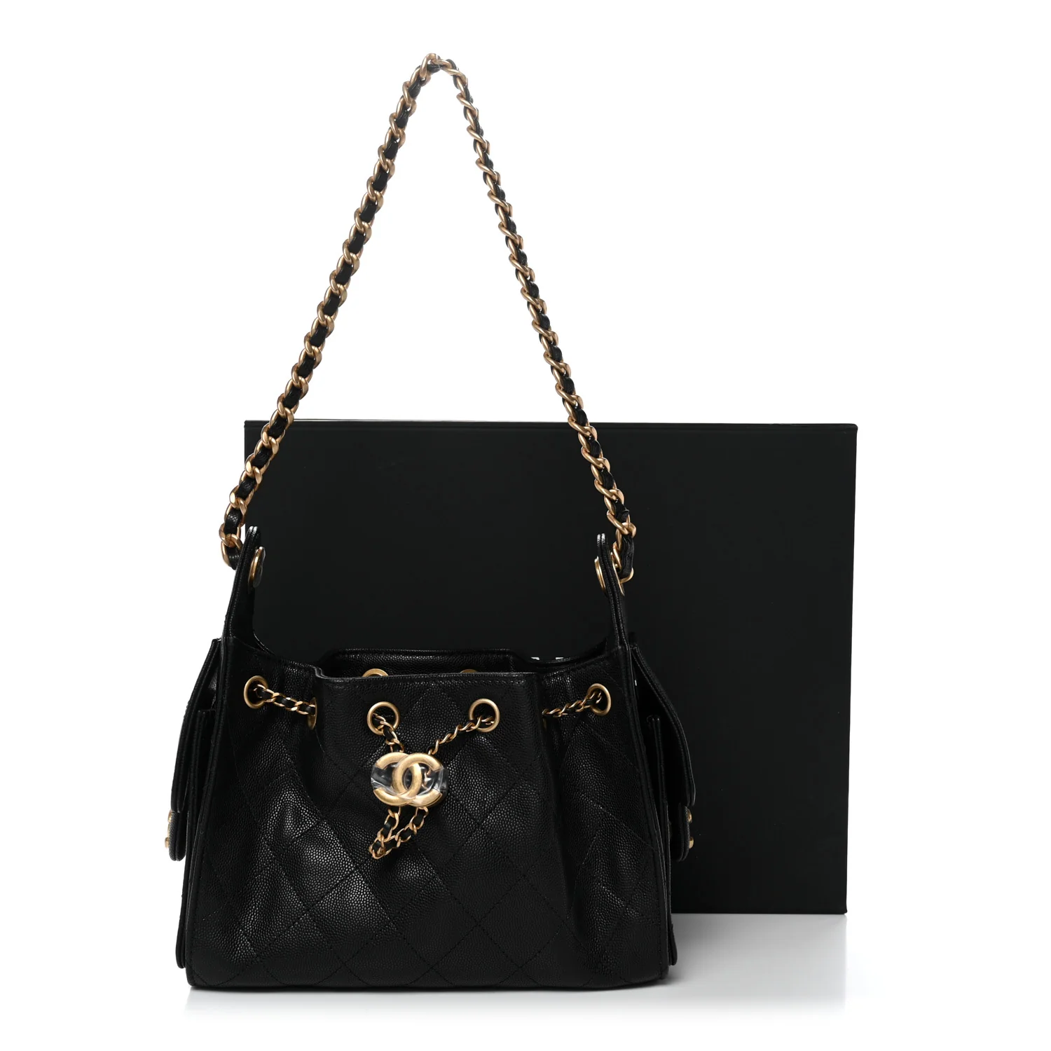 Caviar Quilted Mini Chanel 25 Handbag Black - Image 11
