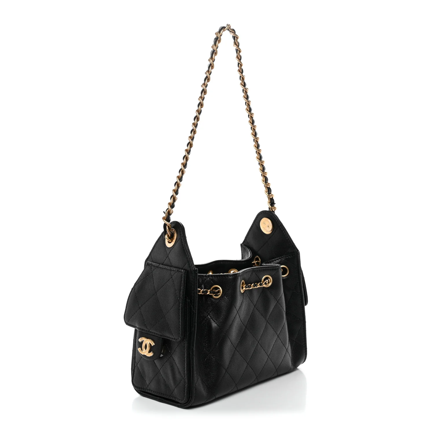 Caviar Quilted Mini Chanel 25 Handbag Black - Image 3