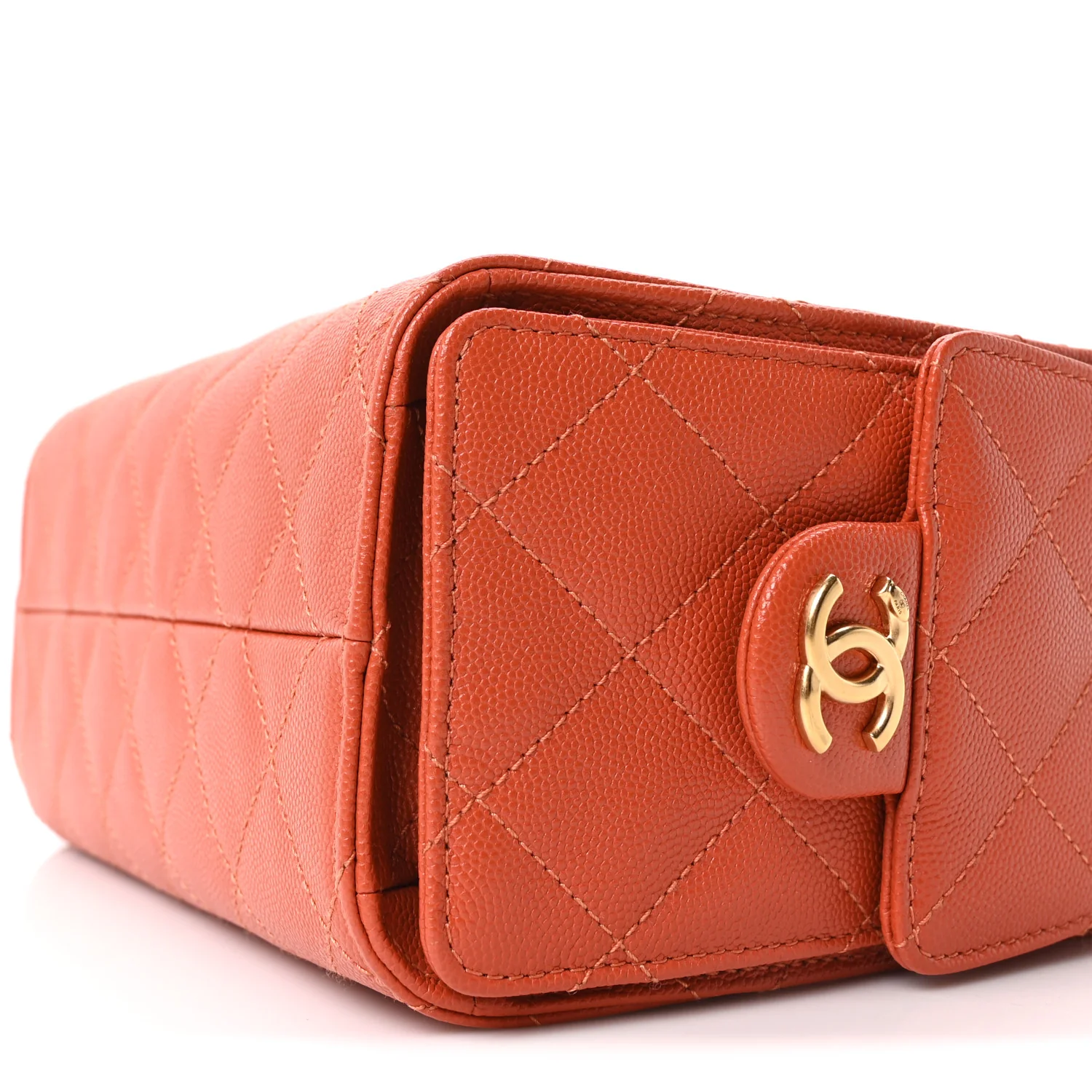 Caviar Quilted Mini Chanel 25 Handbag Dark Orange - Image 10