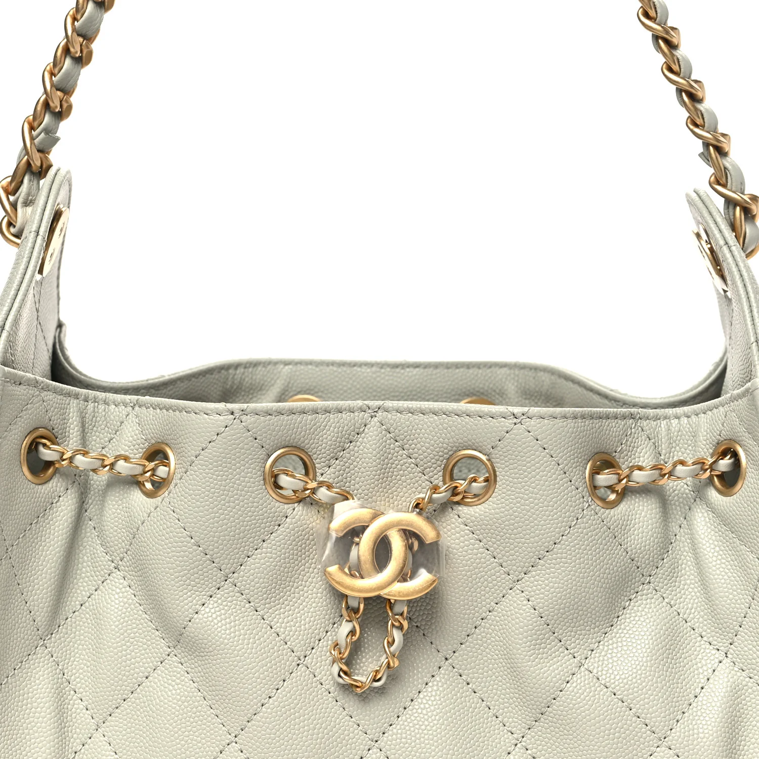 Caviar Quilted Mini Chanel 25 Handbag Light Green - Image 8