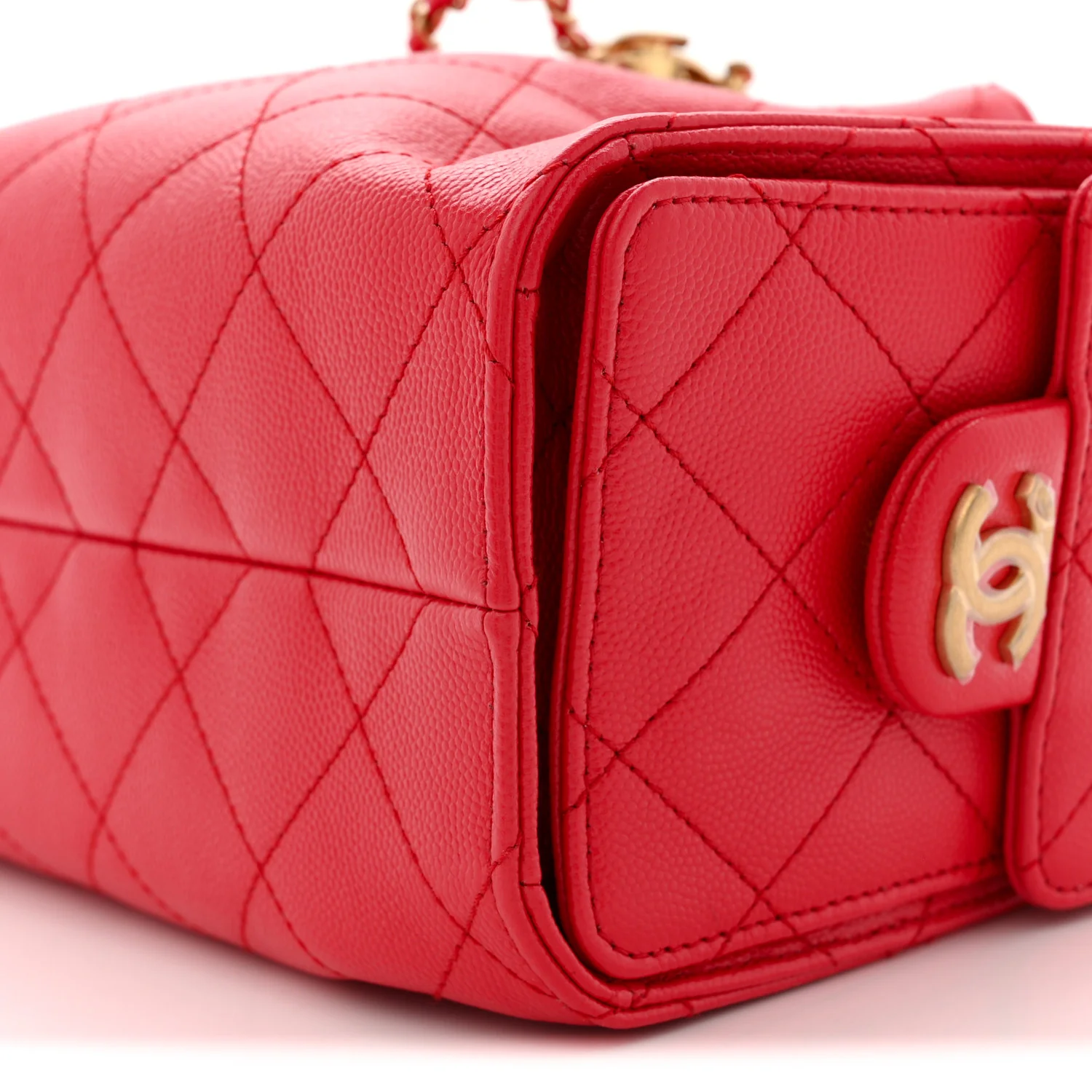 Caviar Quilted Mini Chanel 25 Handbag Red - Image 10